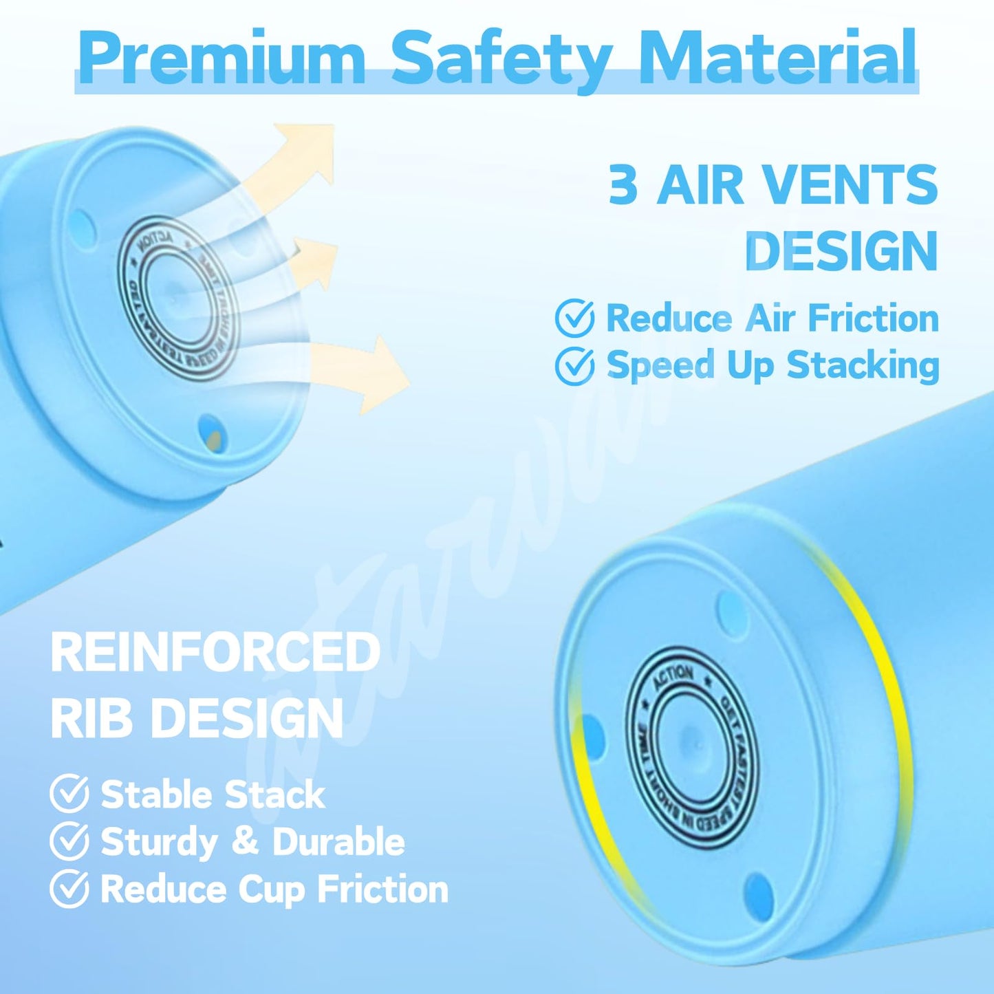 48pcs Sport Stacking Cups, Atarvana Quick Stacking Cups Set with Carry Bag Speed Training Games for Travel Party Challenge Competition Gift for Teens and Adults