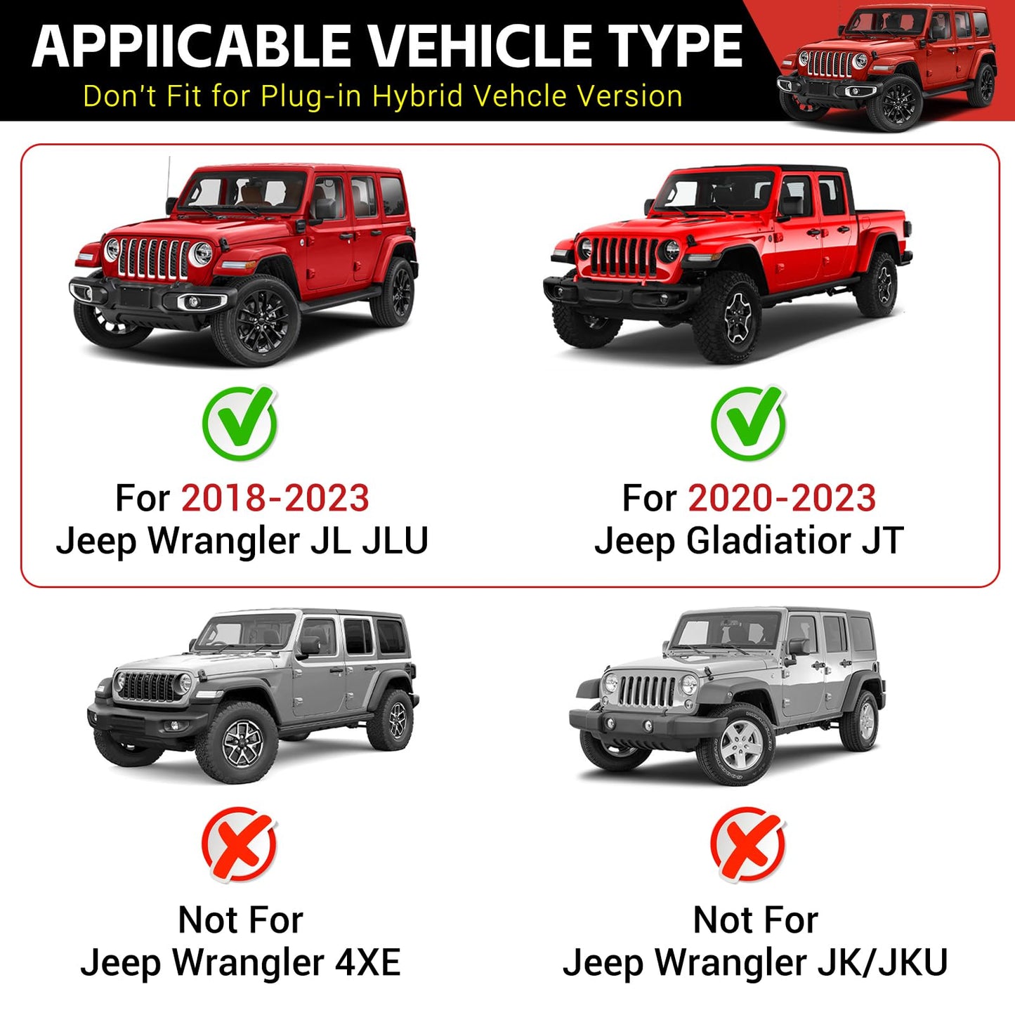 Utiiy Magnetic Phone Mount Holder Fit for 2018-2023 Jeep Wrangler JL JLU&Gladiator JT Car Dashboard Multi-Mount Phone Holder Dash Tray for 2023 Jeep JL/JT Accessories(2018-2023 4X4, Not for 4XE)