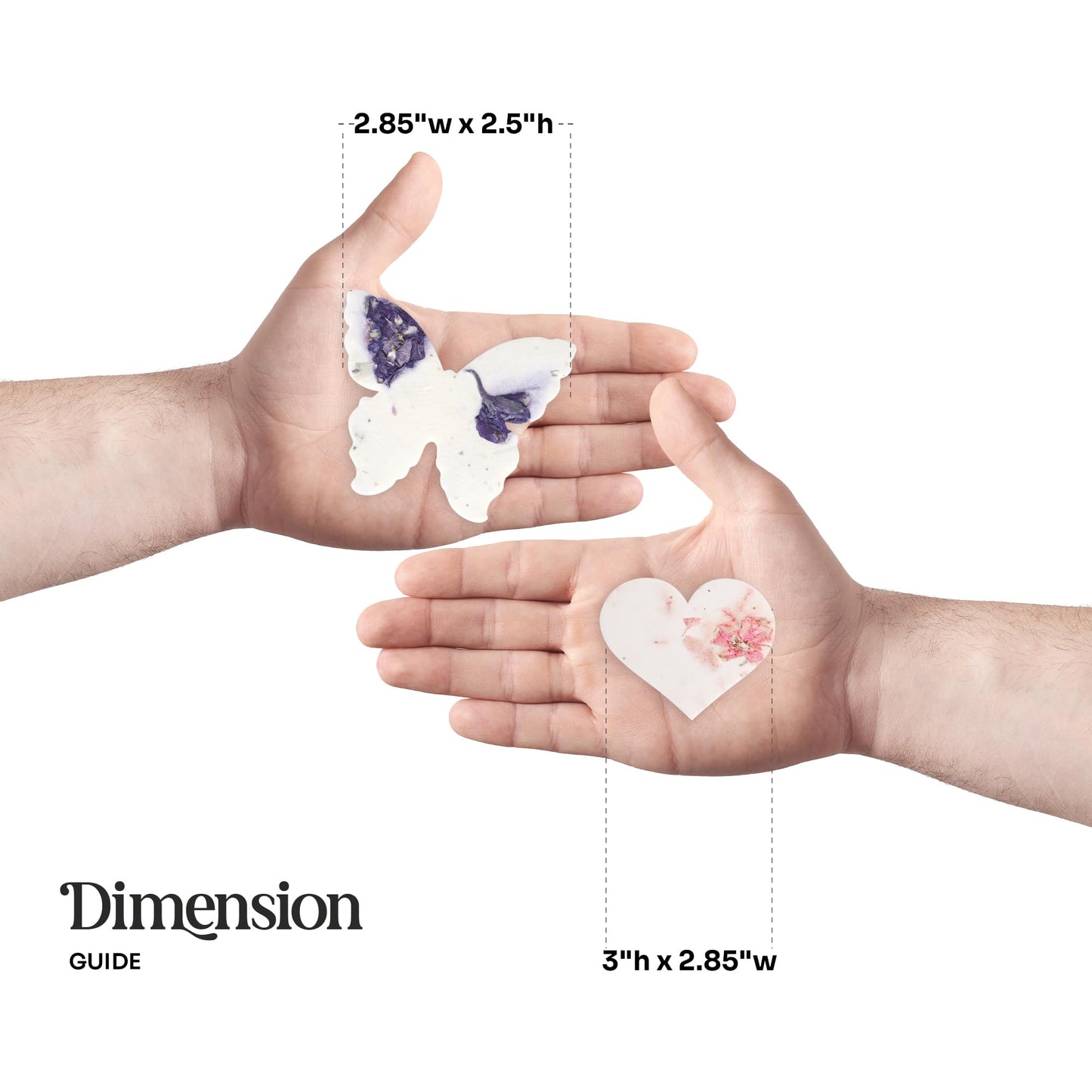 48 Pieces of Hearts and Butterfly Handmade Wildflower Seeds Embedded Recycled Seed Paper Hearts and Butterflies - Gift Tags Seeded Paper Gift Cards Stationery & Gift Wrapping Supplies