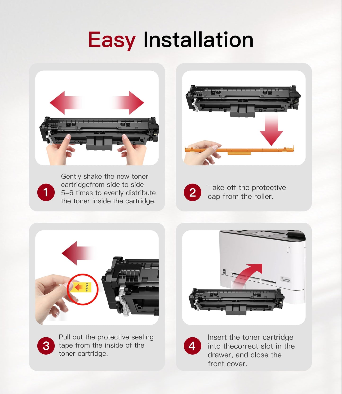 067H Toner Cartridges Compatible Replacement for Canon 067H CRG-067H 067-H Work with Canon imageCLASS LBP632Cdw LBP633Cdw LBP631Cw MF653Cdw MF654Cdw MF656Cdw MF651Cw Printers (4 Pack, Bk/C/M/Y)