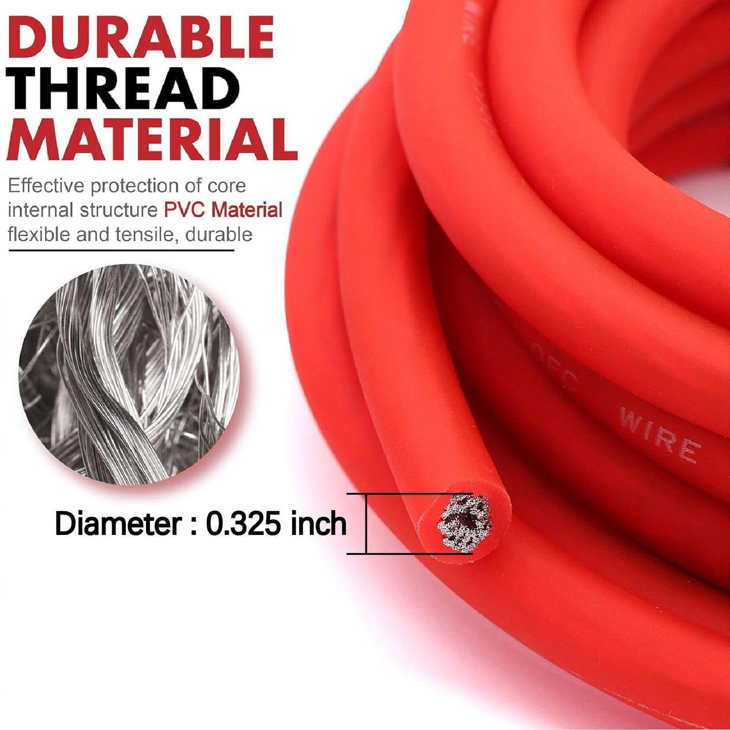 0 Gauge Car Amp Audio Wiring Kit – Welugnal 3000W Car Amplifier subwoofer Wiring Install kit for Your Radio, Subwoofers and Speakers Amp Power Wire，0 Gauge Wire OD：0.33"