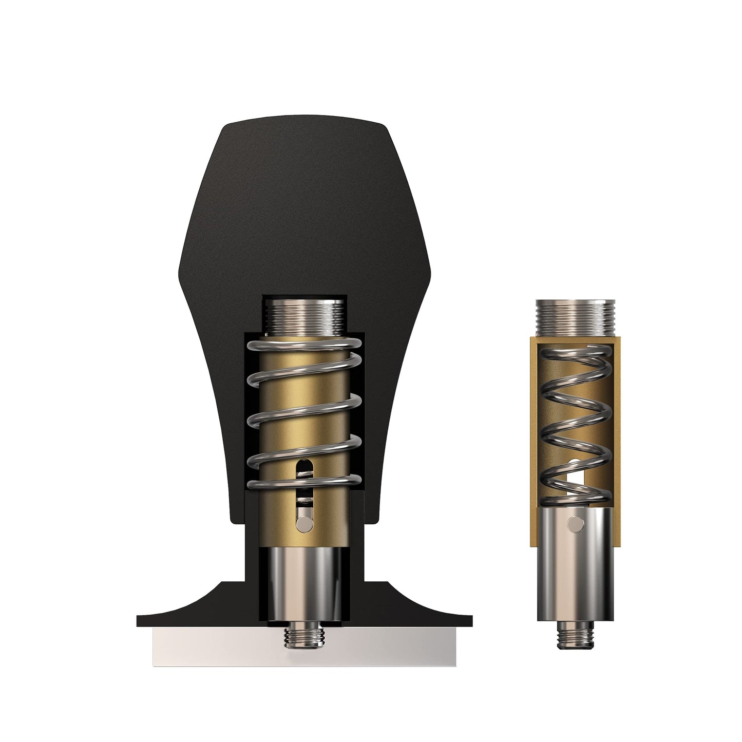 Normcore V4 Coffee Tamper 53.3mm - Spring-Loaded Tamper – Barista Espresso Tamper with 15lb / 25lb / 30lbs Replacement Springs - Anodized Aluminum Handle and Stand - Flat Base