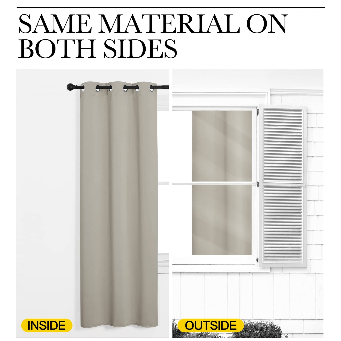 NICETOWN Blackout Curtains 2 Panels for Bedroom- Thermal Insulated Grommet Blackout Curtains 63 Inches Long for Living Room/Kitchen Rideaux occultants (2 Panels, W42 x L63 -Inch,Natural)