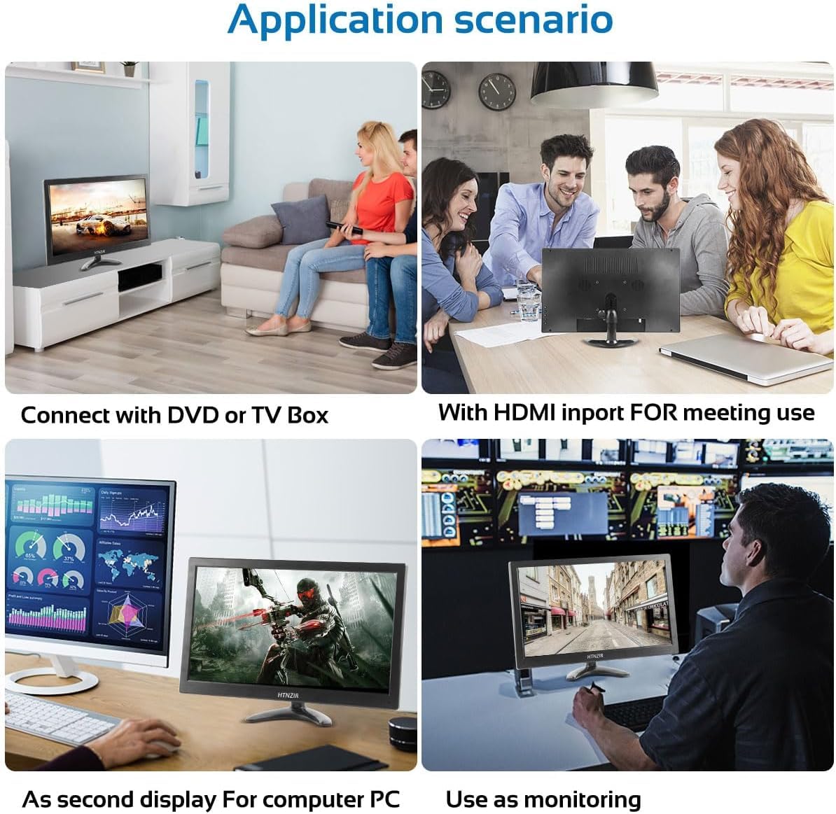 15.6 Inch Small PC Monitor,Portable Mini Monitor IPS Display 1920 x 1080P LED Desktop Display with HDMI/VGA/BNC/AV/USB/AV Port,Speakers,Ideal for PC CCTV Security Camera Computer Laptop RasPi, VESA