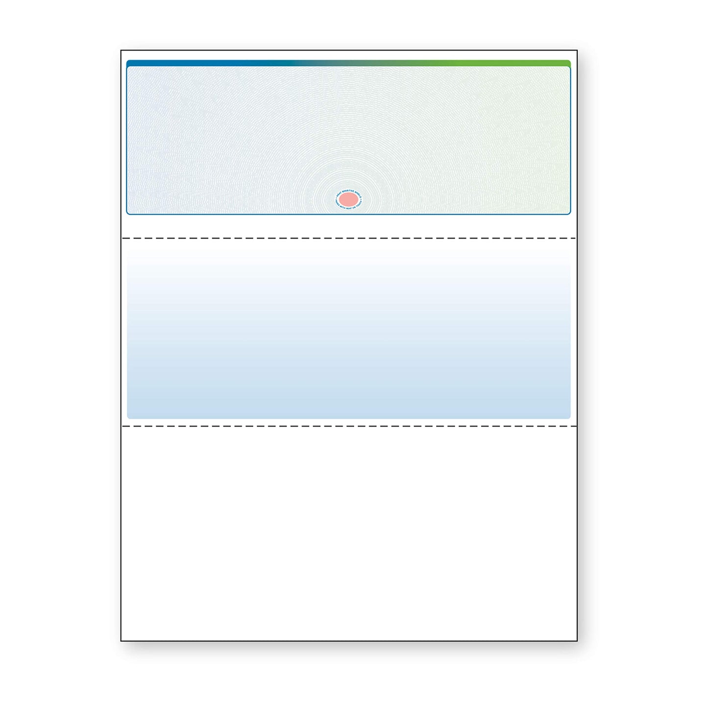DocuGard Blue/Green Sunburst Premier Prismatic Top High Security Check Paper - QuickBooks & Laser/Inkjet Printer Compatible - 13 Security Features - 500 Blank Business Checks (04565)
