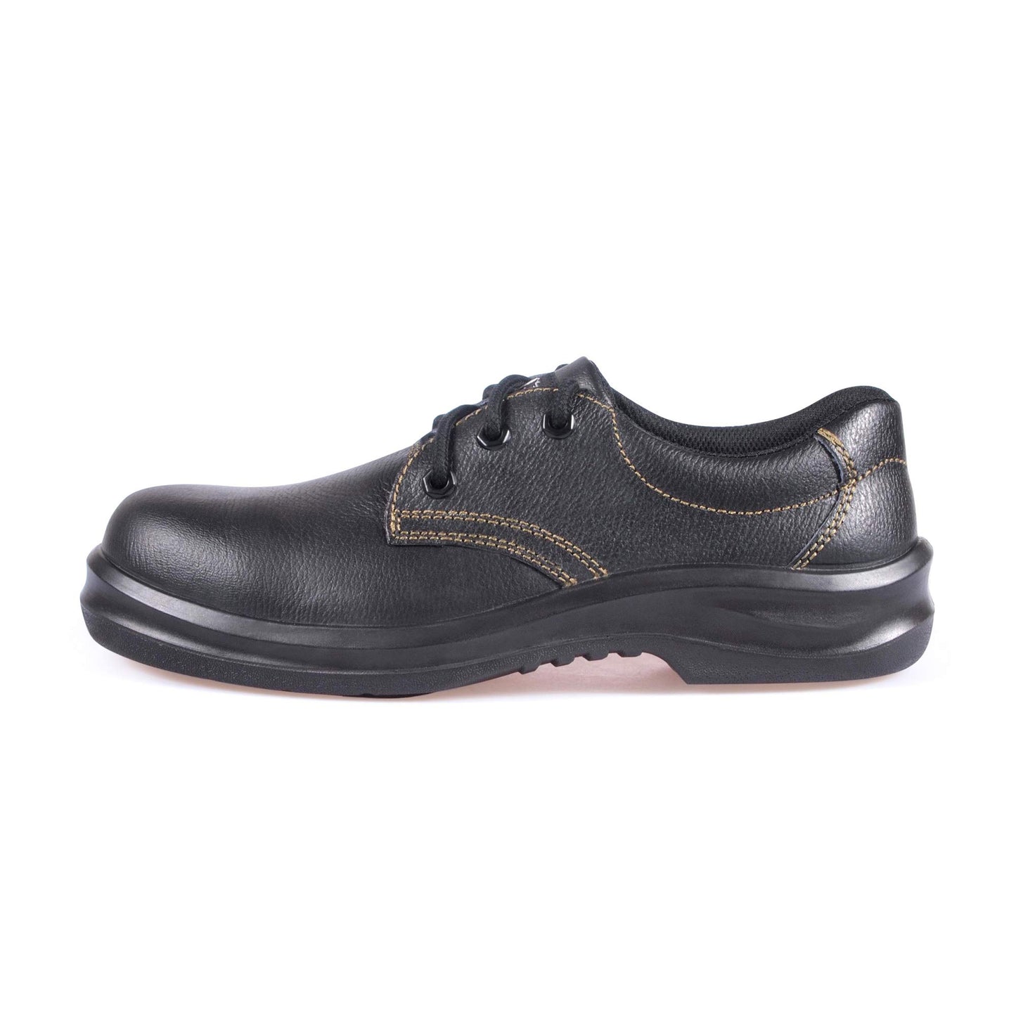 KPR Men's O010 Black Leather CSA Approved Green Triangle Comfort Oxford LACE UP Slip Resistant Safety Shoes, Men's US 10