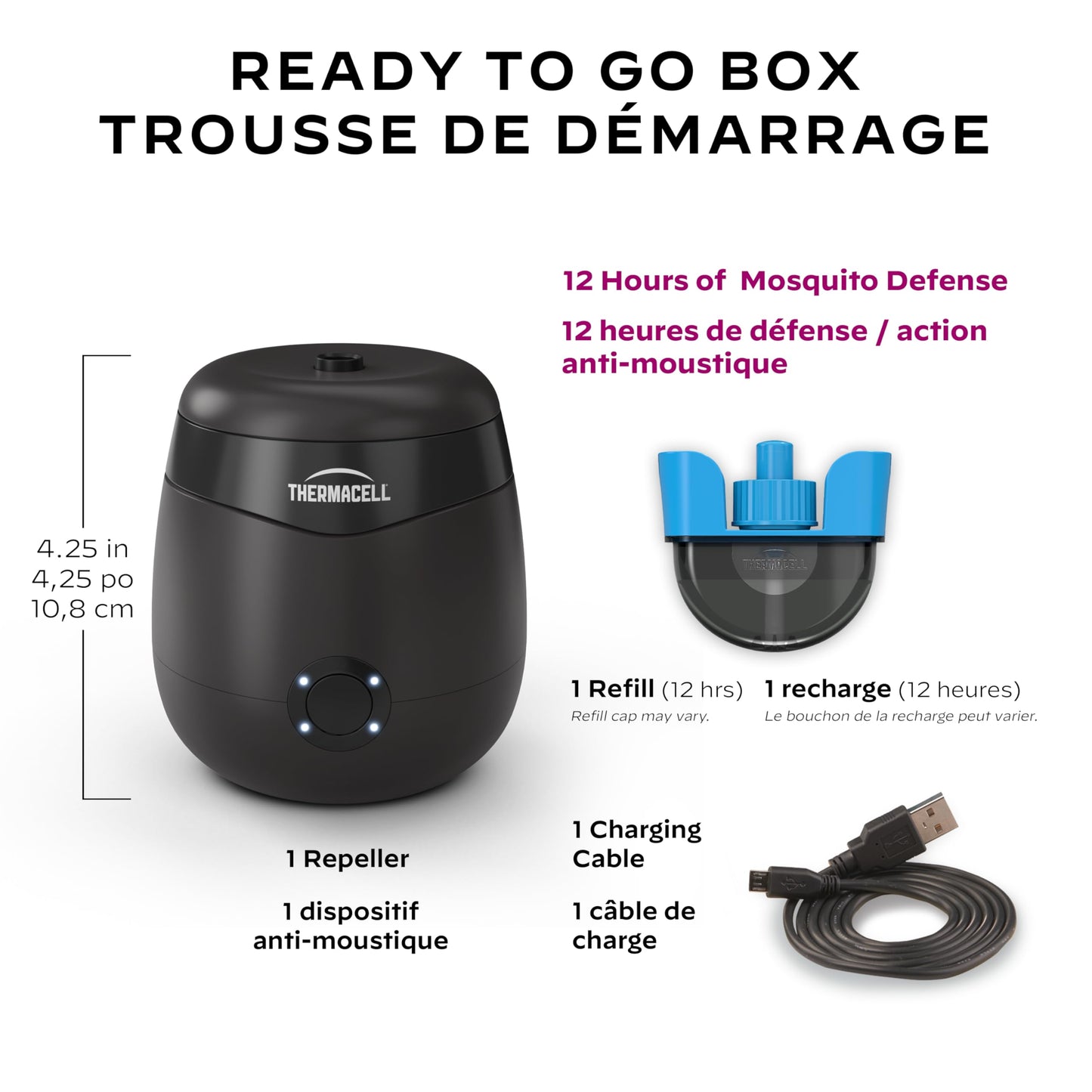Thermacell Patio Shield Mosquito Repellent E-Series Rechargeable Repeller; 20’ Mosquito Protection Zone; Includes 12-Hour Repellent Refill; No Spray, Flame or Scent; Bug Spray Alternative …