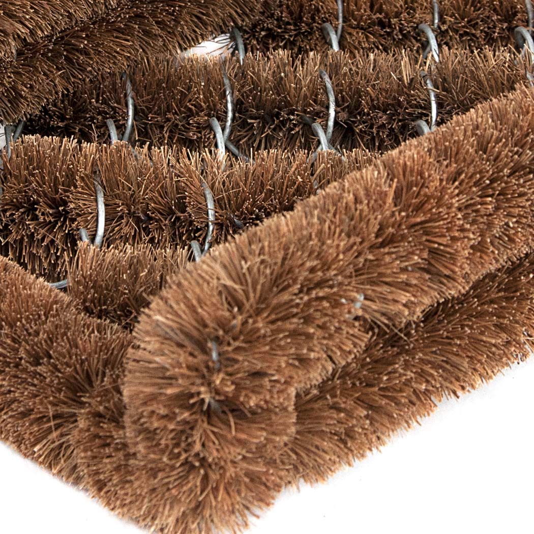 NINAMAR Natural Coir Boot Scraper Door Mat - 33 x 30 cm - 2 Pack