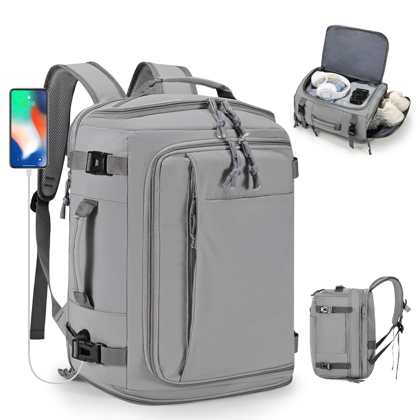 COSCOOA 6x13x17 inch Personal Item Bag for Budget Flight in Canada,15x33x43 cm Travel Bag,Expandable Carry On Travel Backpack,Underseat Travel Duffel Bag,15.6 inch Laptop Backpack