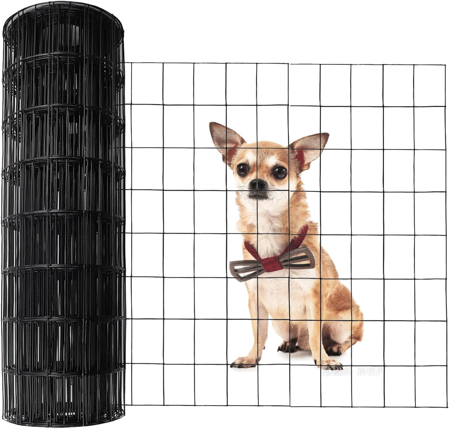 PVC Coated Welded Wire Fence 36 Inch x 50 Ft Black, 2" X 3" 16GA Coated Hardware Cloth, Chicken Fencing, Metal Garden Plant Fencing, Welded Mesh Roll for Yard Vegetable Plant Protection Poul