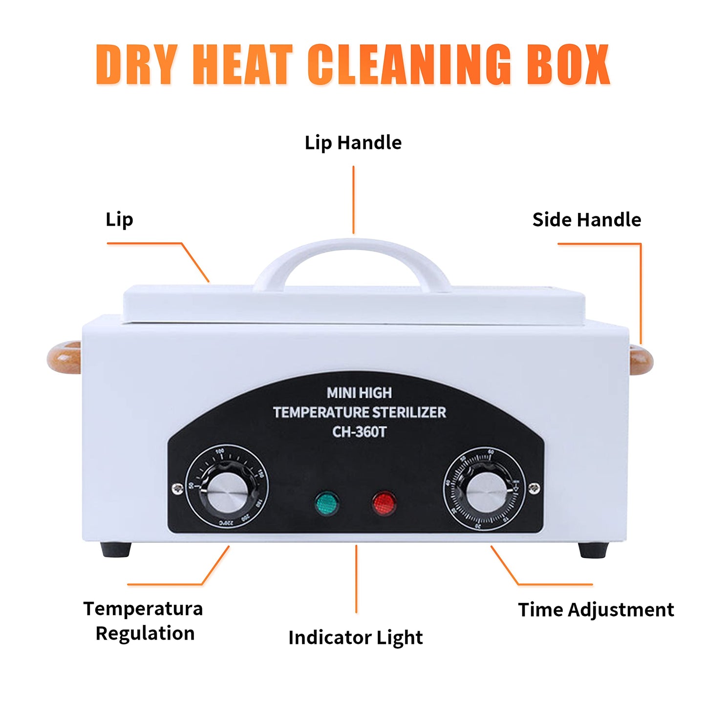 SULLMAR High Temperature Metal Tool Cleaning Box Timer dry Heat Nail Tool Dry Heat for Manicure Salon Hairdressing Tool Equipment Tweezers Earrings Other Metal Equipment