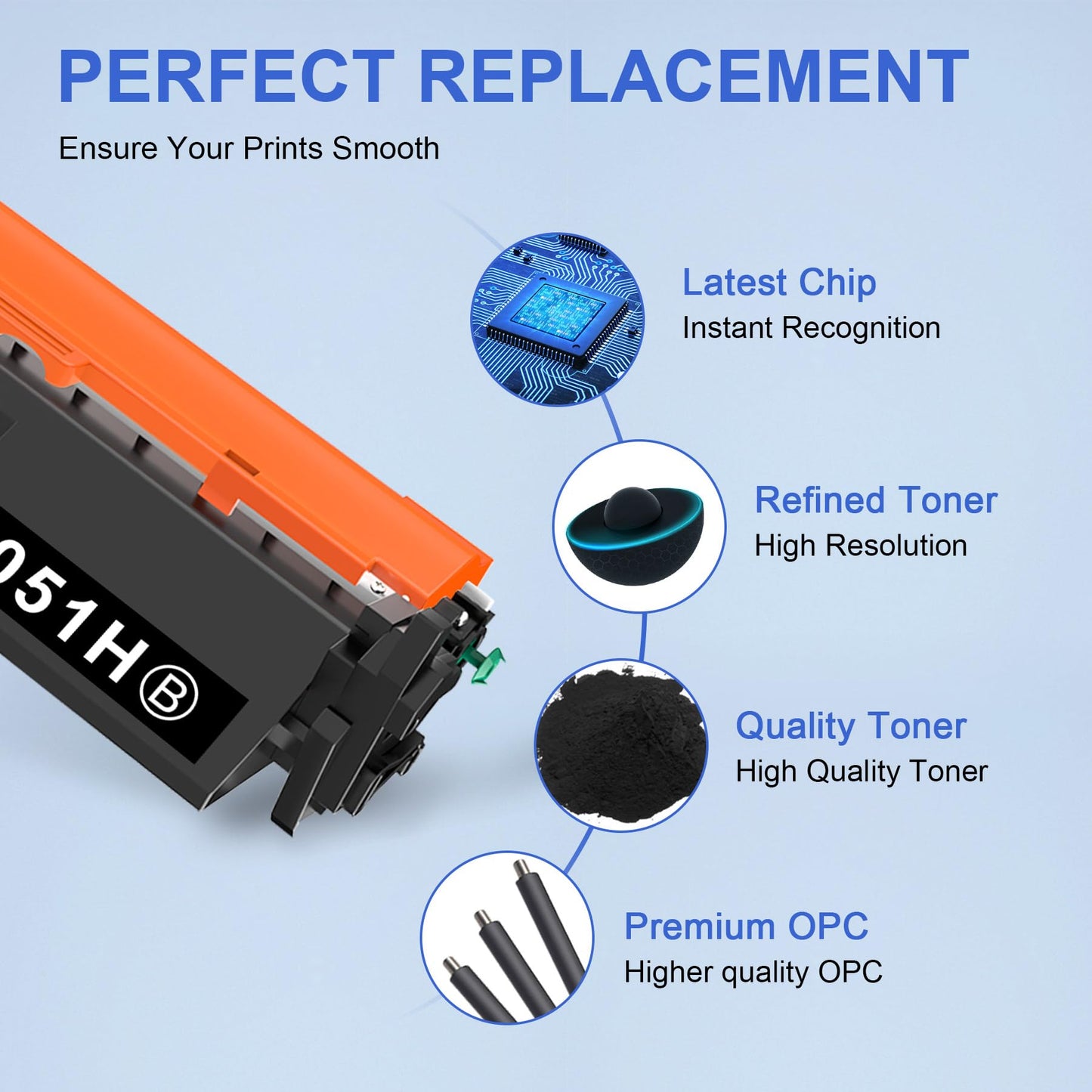 051H Toner Cartridge Replacement for Canon 051H (2169C002) 051 H CRG-051 H Toner Cartridges Work with Canon Imageclass MF264dw MF267dw LBP162dw MF269dw MF266dn LBP161dn LBP1692dwkg(2 Black)