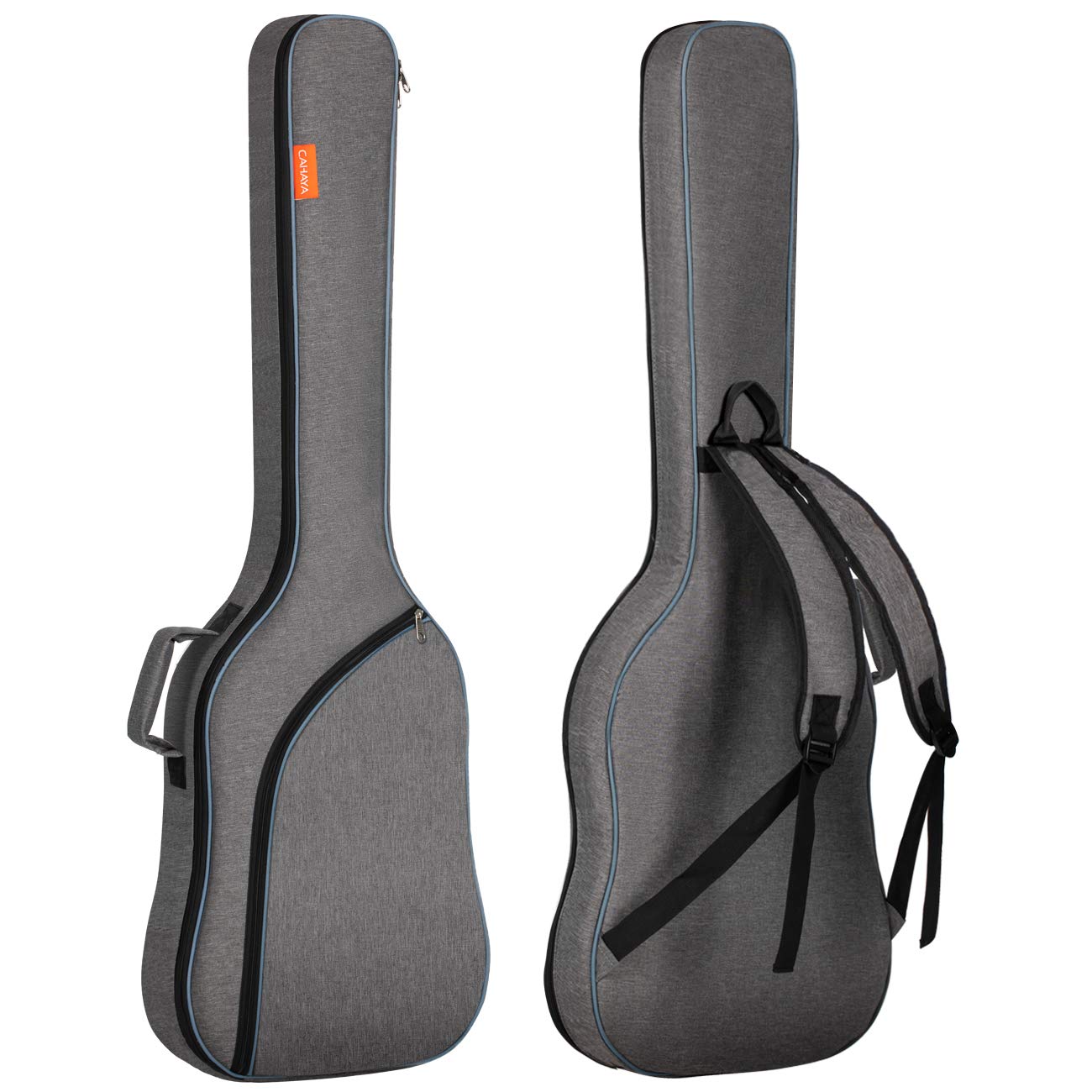 CAHAYA Electric Bass Guitar Bag Padded Backpack Gig Bag 0.3 inch Padding Soft Case Lightweight Grey CY0202-1