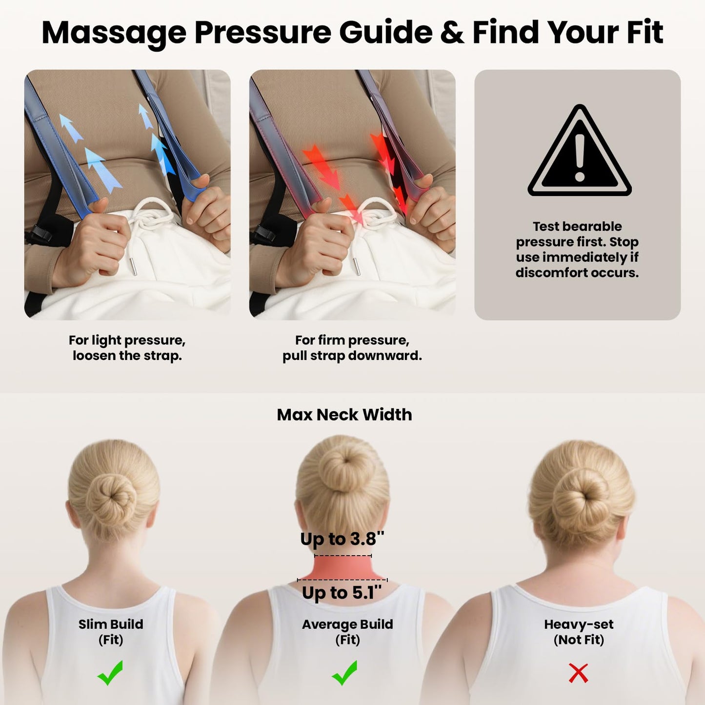 BOB AND BRAD Cordless Neck Shoulder Massager Neck Back Massager Pillow for Neck, Back, Gifts for Men Women Mom Dad