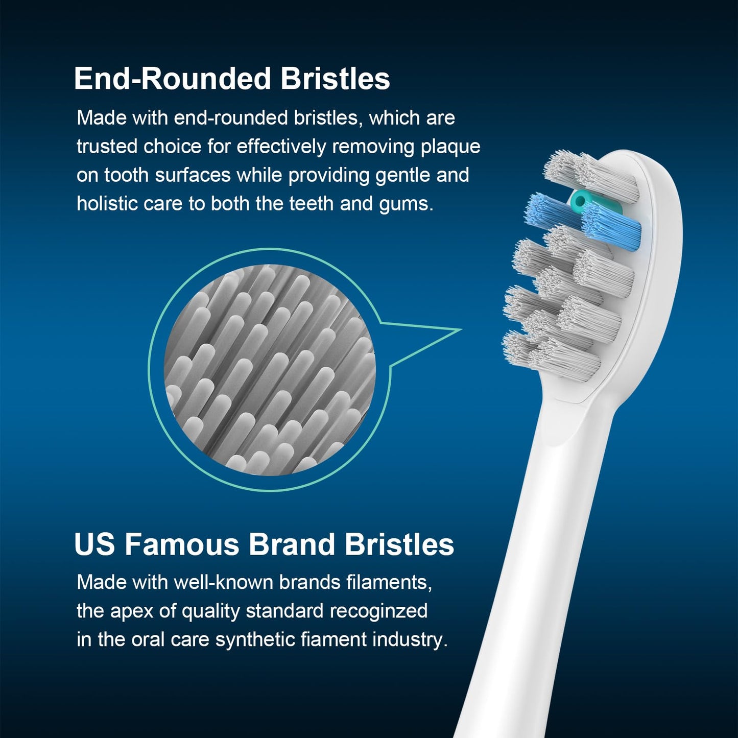 6 Pack FitMount Toothbrush Replacement Heads Compatible with WaterPik Sonic Fusion 2.0, FitMount Flossing Brush Head Fit for Water-Pic SF-01 SF-02 and 2.0 SF-03 SF-04