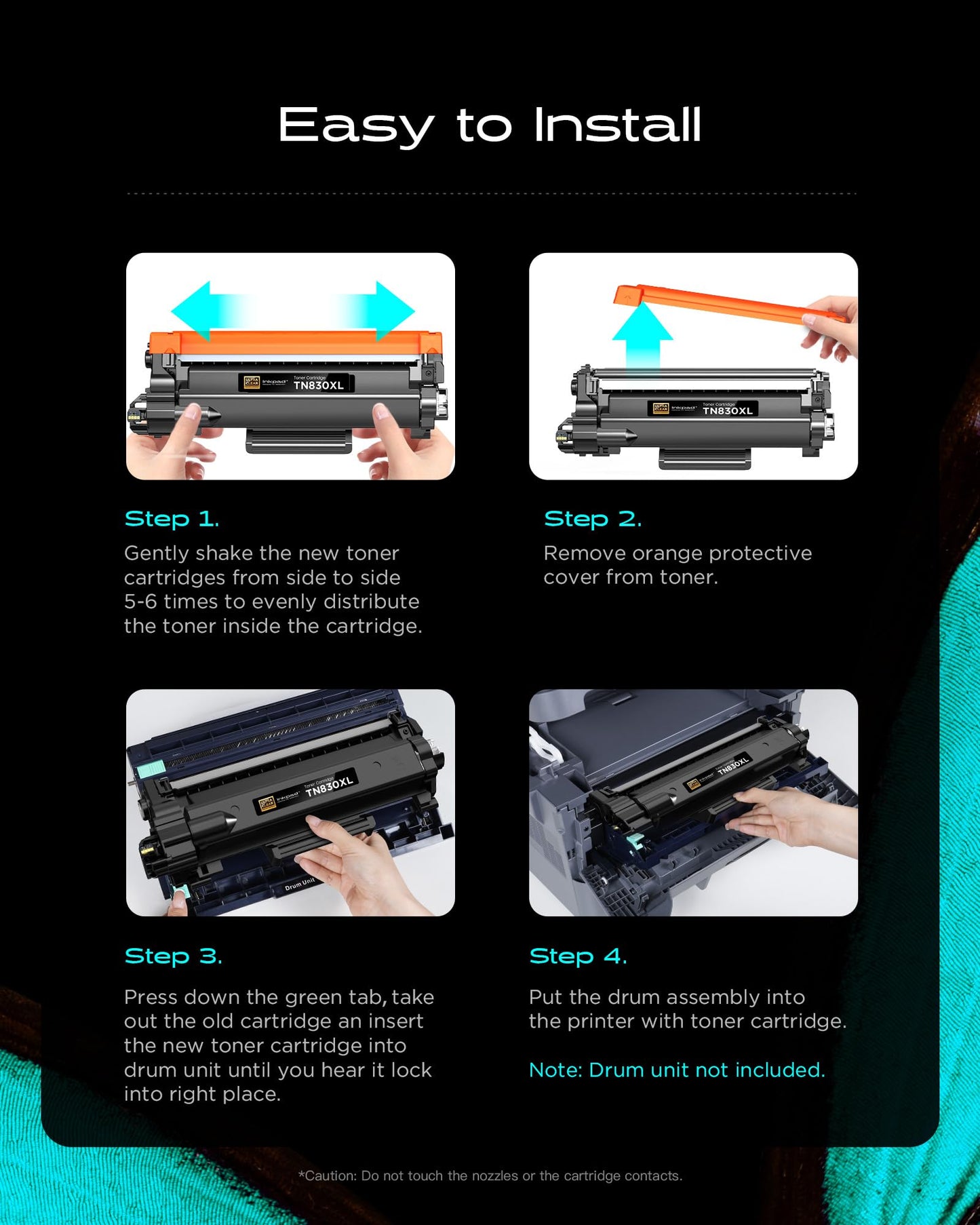 TN830XL Toner Cartridges Replacement for Brother 830 TN830 TN830-XL 830XL Toner Cartridge Compatible with Brother HL-L2460DW DCP-L2640DW HL-L2400D HL-L2405W MFC-L2820DW Printers (2 Pack, Black)