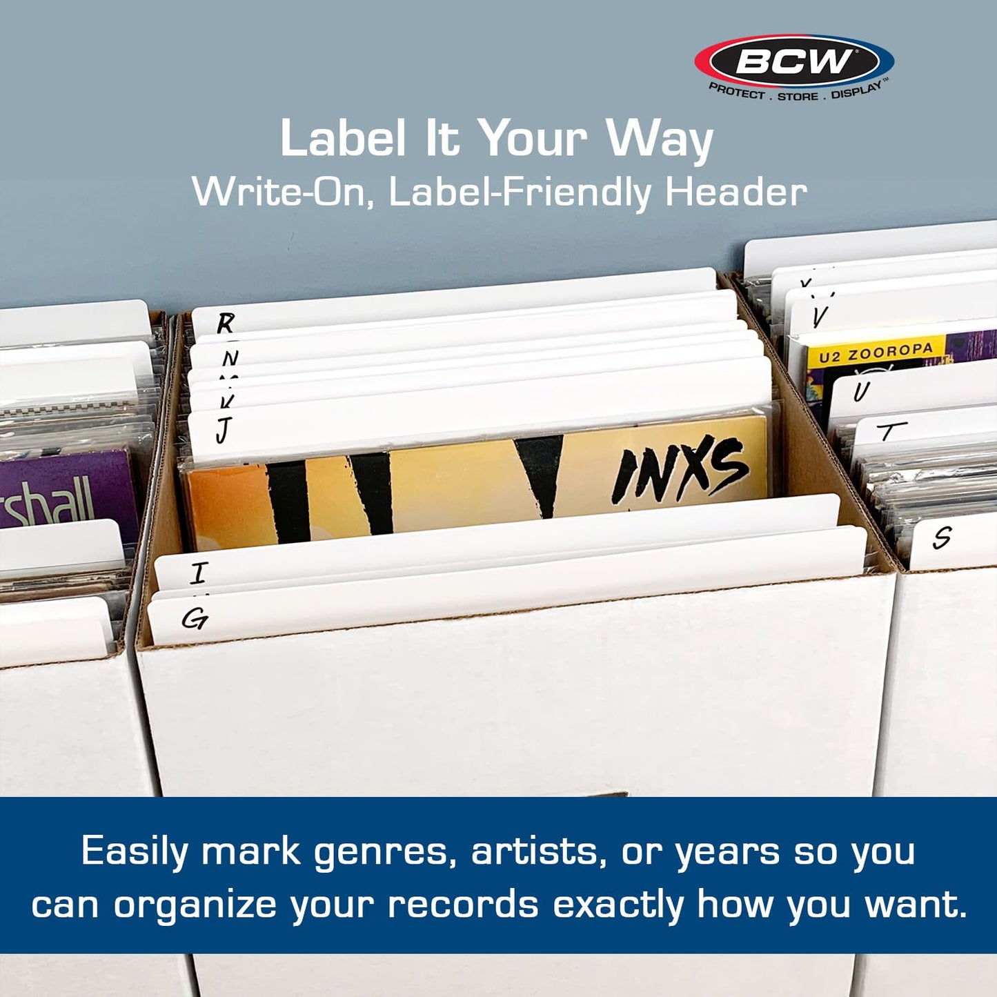 BCW Medium White 12-Inch Record Dividers - 25 Ct | Premium Archival Vinyl Dividers