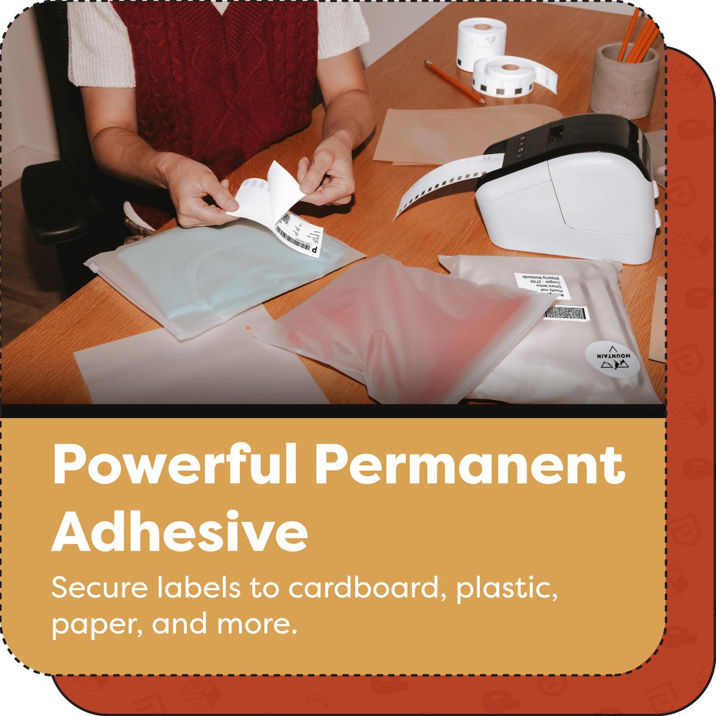 Aegis Adhesives - 2.4" X 100 Ft. Replacement for Brother DK-2205 (8 Rolls, 1 Frame) Direct Thermal Labels Continuous Paper Tape - Compatible with QL Label Printers
