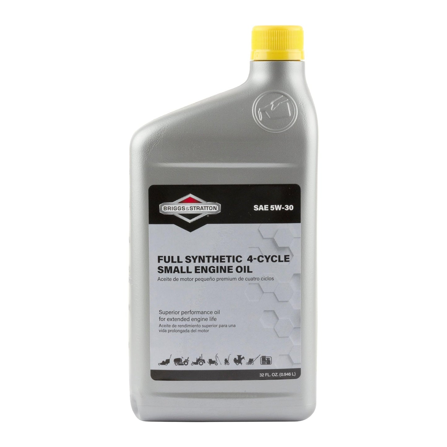 Briggs & Stratton 100074 SAE 5W-30 Synthetic Small Engine Motor Oil, 32-Ounce