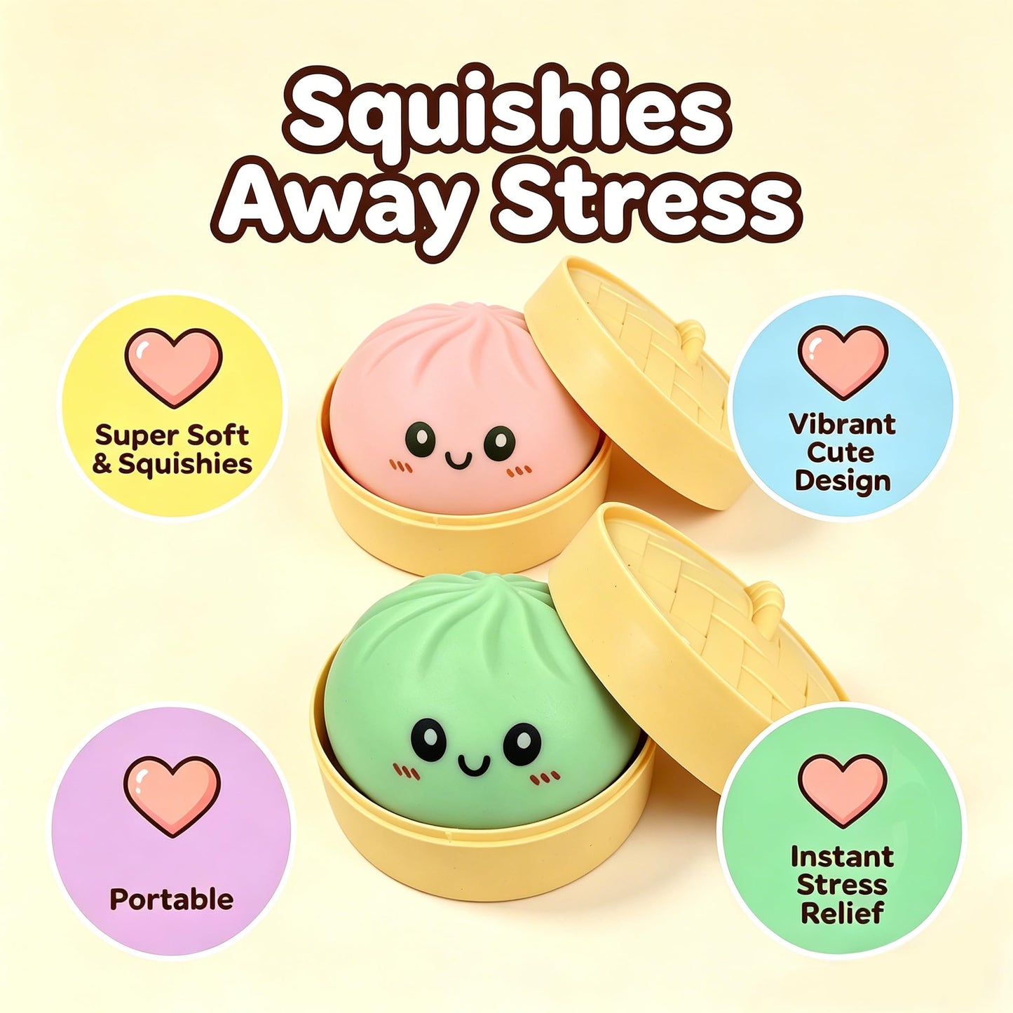 Tansix Pink and Green Dumpling Squishies New Mystery Glitter Squishies Dumpling with Box Stress Relief Balls Sensory Toys Desk Squeeze Toys Gift