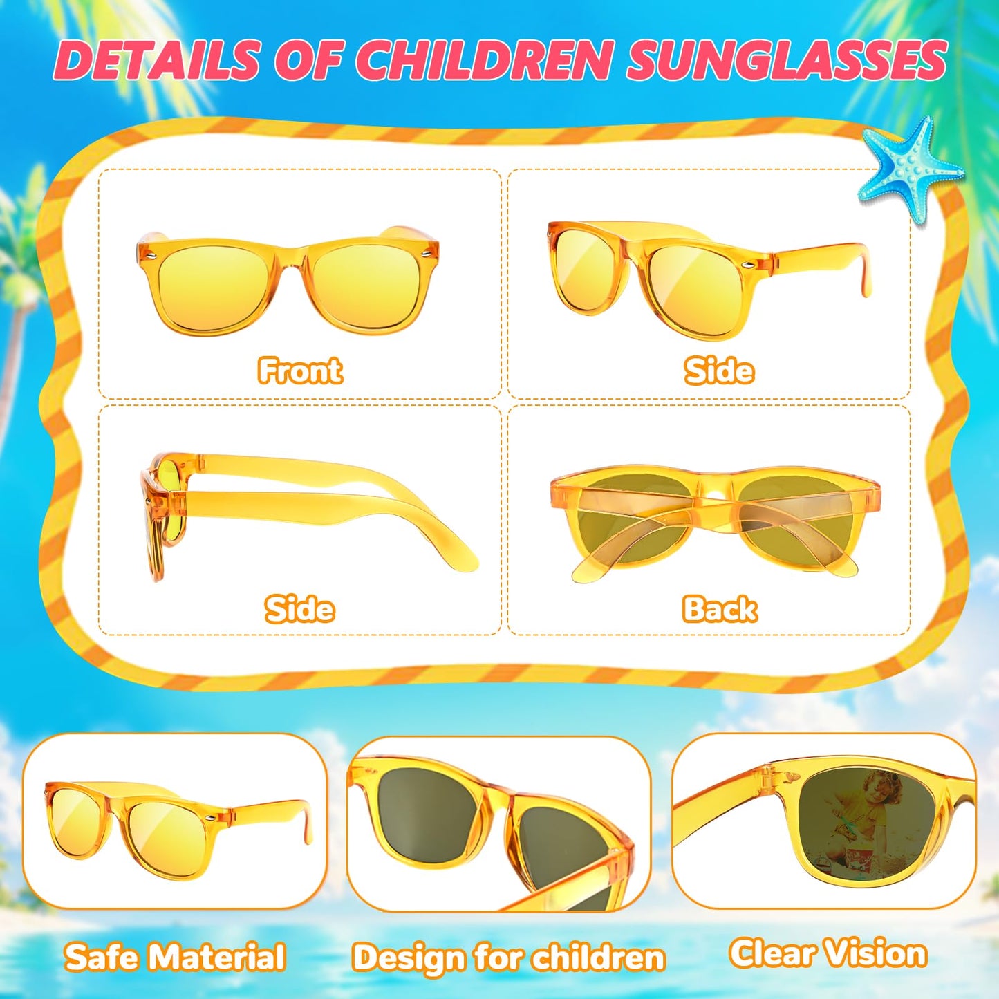 Rugort Kids Sunglasses 32 Bulk Party Favors, Toddler Boys Girls Age 3-8 Birthday Favor Summer Goodie Bags Stuffers, Neon Sunglass with UV 400 Protection for Students Valentines Easter Day Gifts