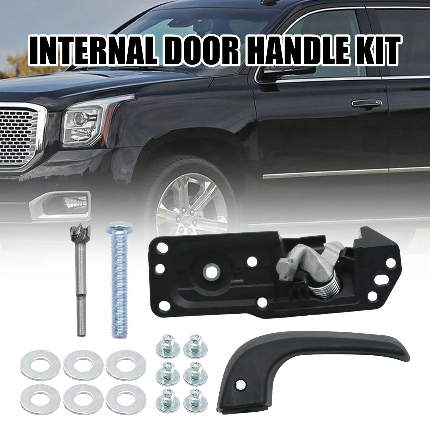 VIKKSAER 15936892 20871488 Interior Door Handle Kit (Front Left Drivers Side), Replacement for Chevrolet Silverado 1500 2007-2013 Suburban 1500 2007-2013 Tahoe 2007-2013, Replaces 91485 80374