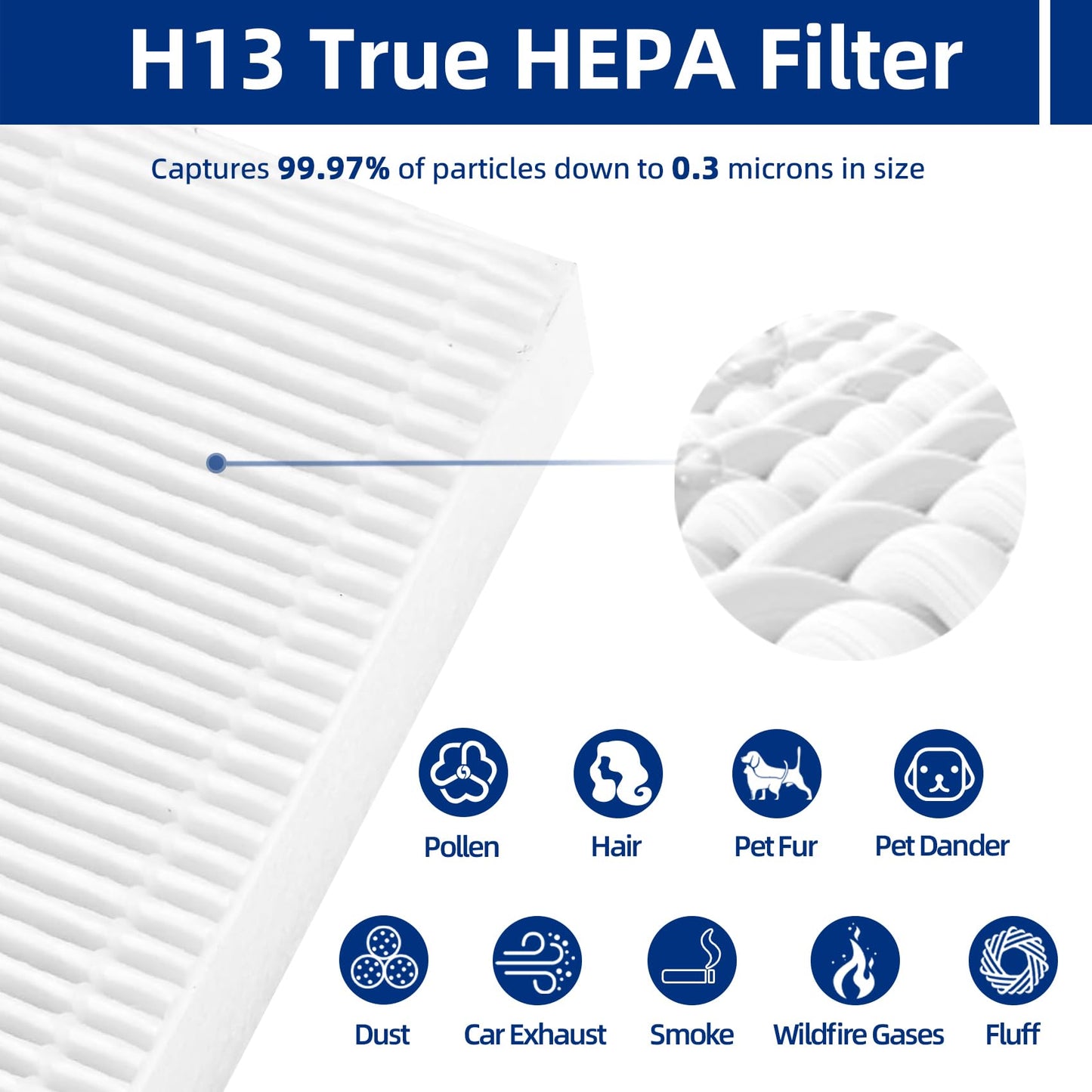 C545 Replacement Filter S Compatible with Winix C545, B151, P150, 9300 Air Purifier - 2 Air Filters + 8 Activated Carbon Pre-Filters - Compare to Part # 1712-0096-00, 2522-0058-00