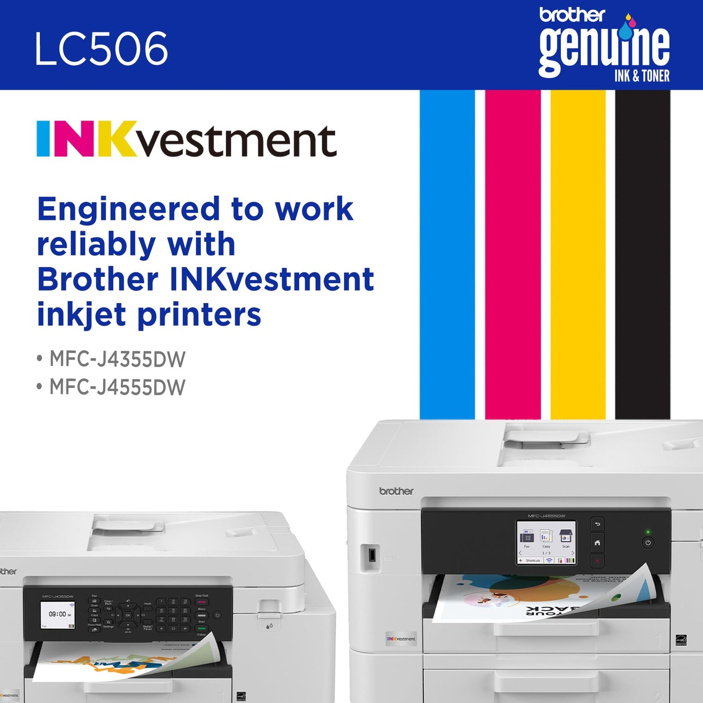 Brother Genuine LC506BKS Standard Yield Black Ink Cartridge for Brother Printer MFC-J4355DW and MFC-J4555DW