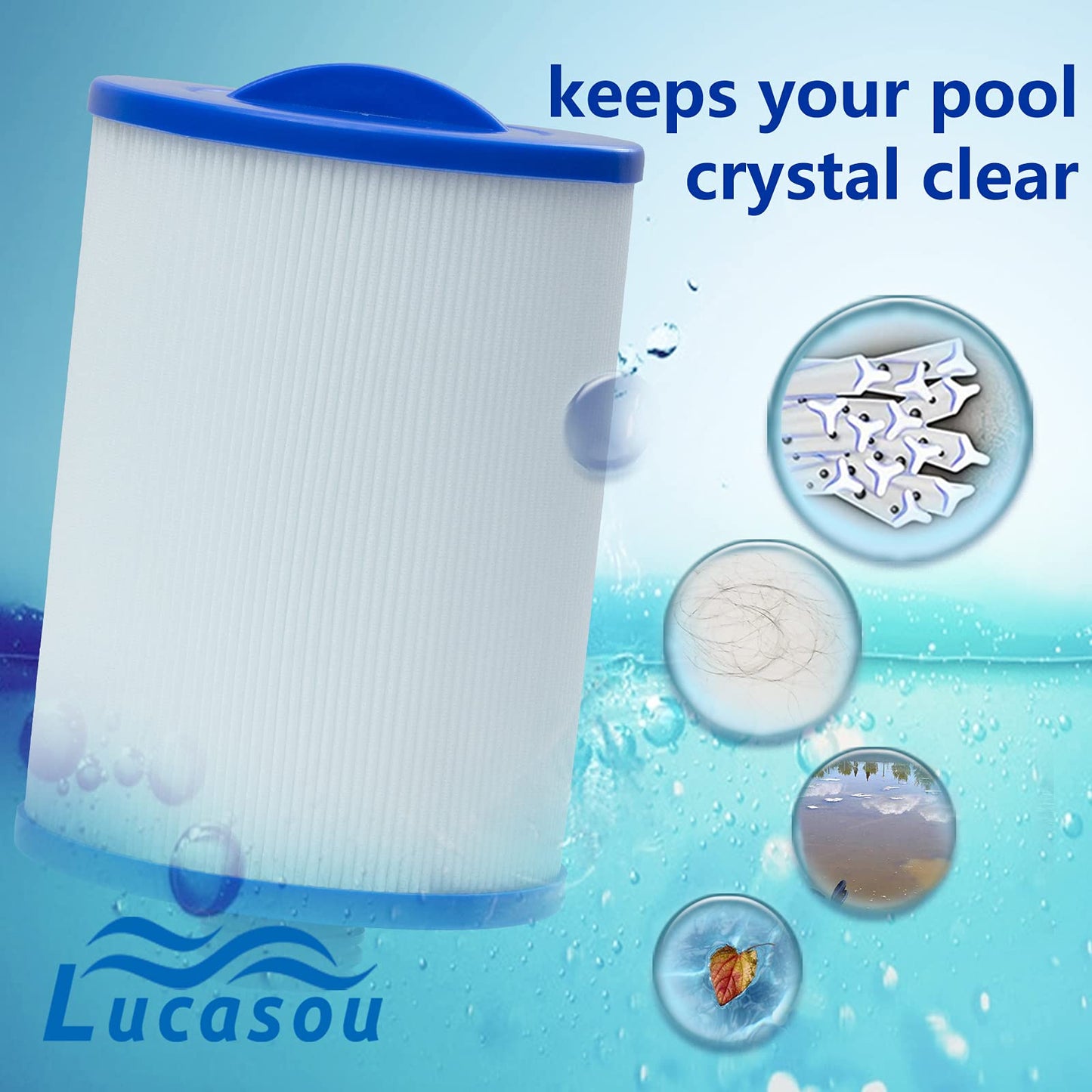 Replacement Spa Filter with Unicel 6CH-940, PWW50P3 with Filbur FC-0359, 817-0050, 1 1/2" Coarse Thread Screw-in Hot Tub Filter, L x OD: 7 5/8"x 6", 2 Pack
