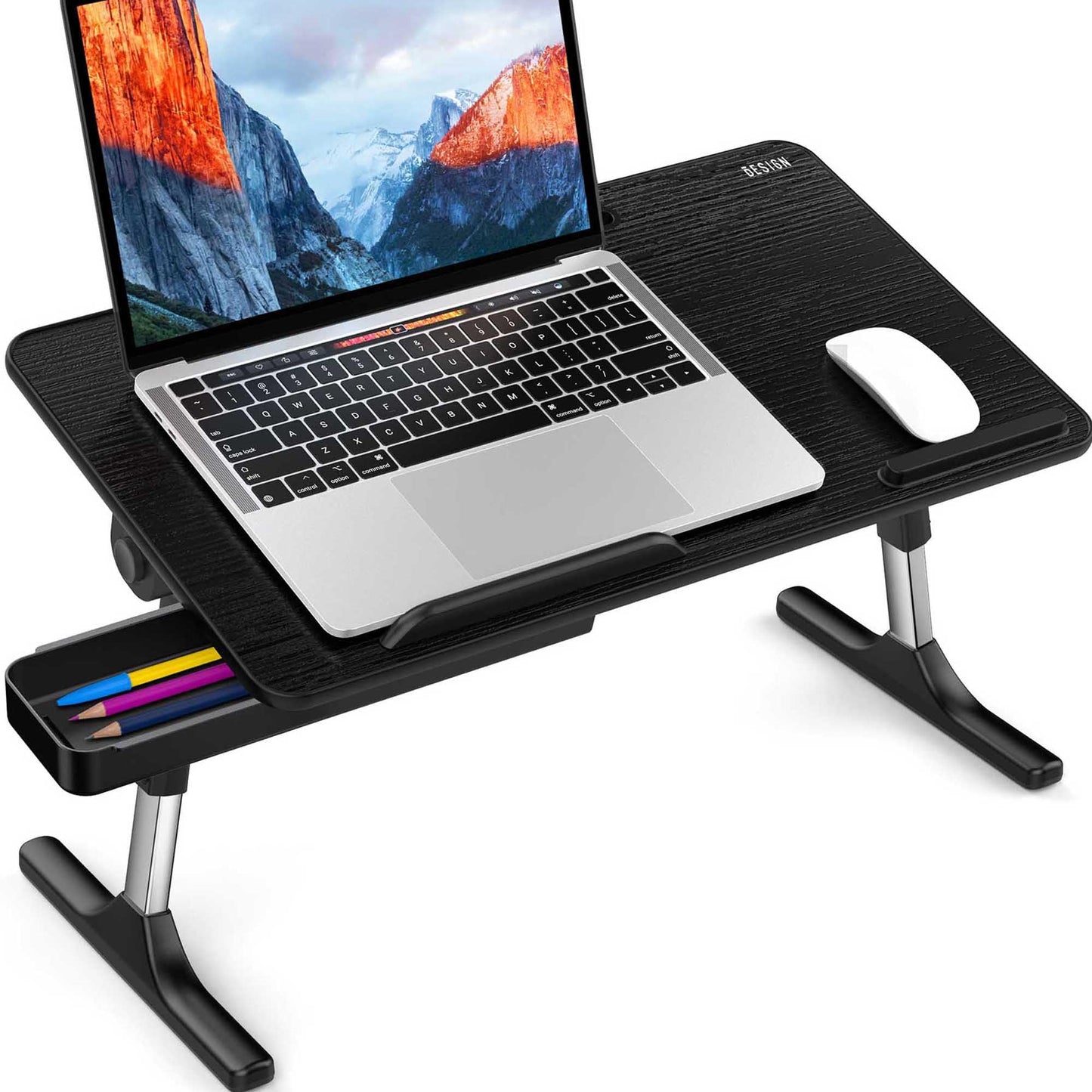 Besign LT05 Adjustable Laptop Table, Lap Desk, Portable Standing Bed Desk, Foldable Sofa Breakfast Tray, Notebook Computer Stand for Reading and Writing (Black)