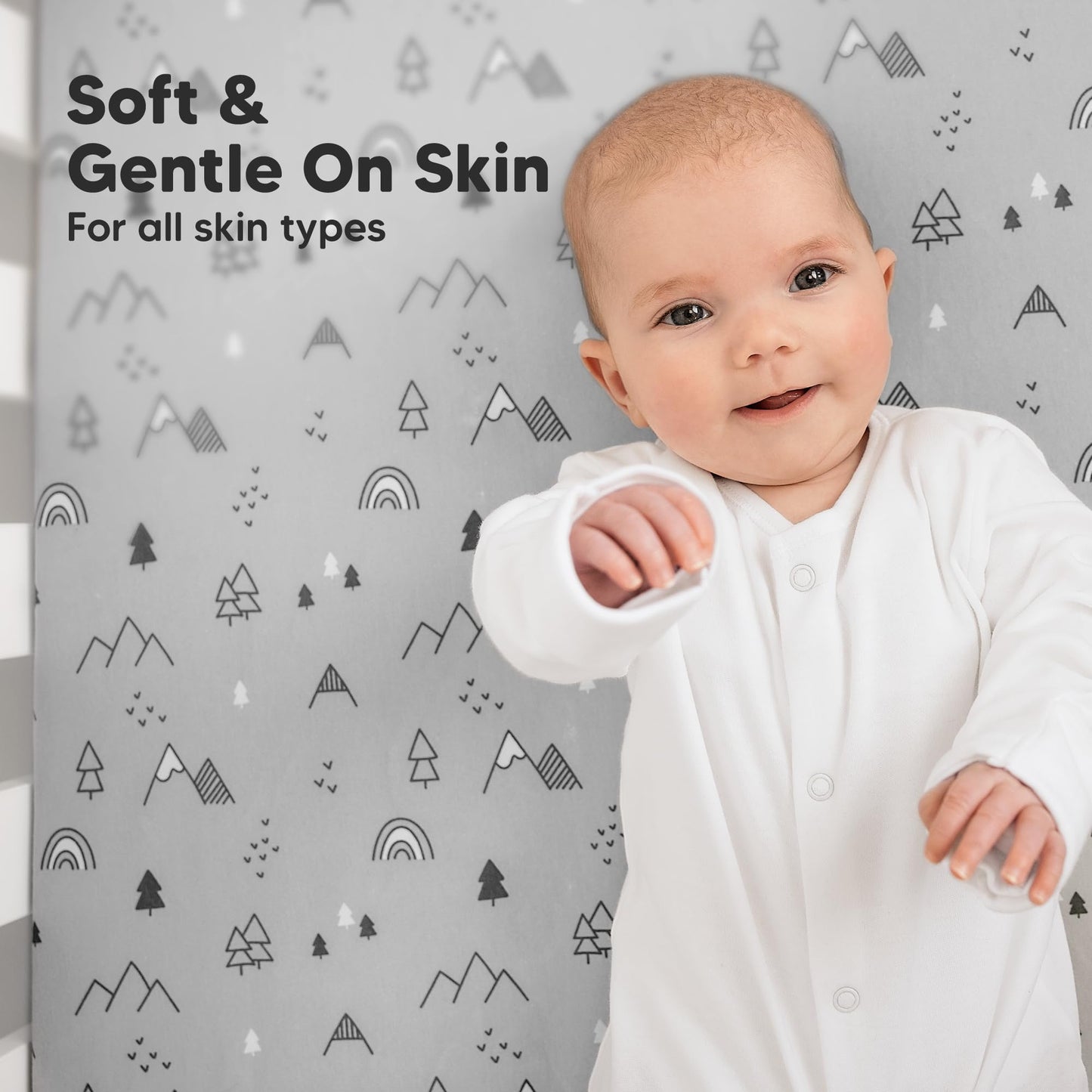 KeaBabies 2-Pack Organic Crib Sheets for Boys, Girls - Fitted Crib Mattress Sheet Neutral, Breathable Jersey Cotton Cover for Baby Bed, Toddler Mattress, Soft & Cute Prints (Woodland)