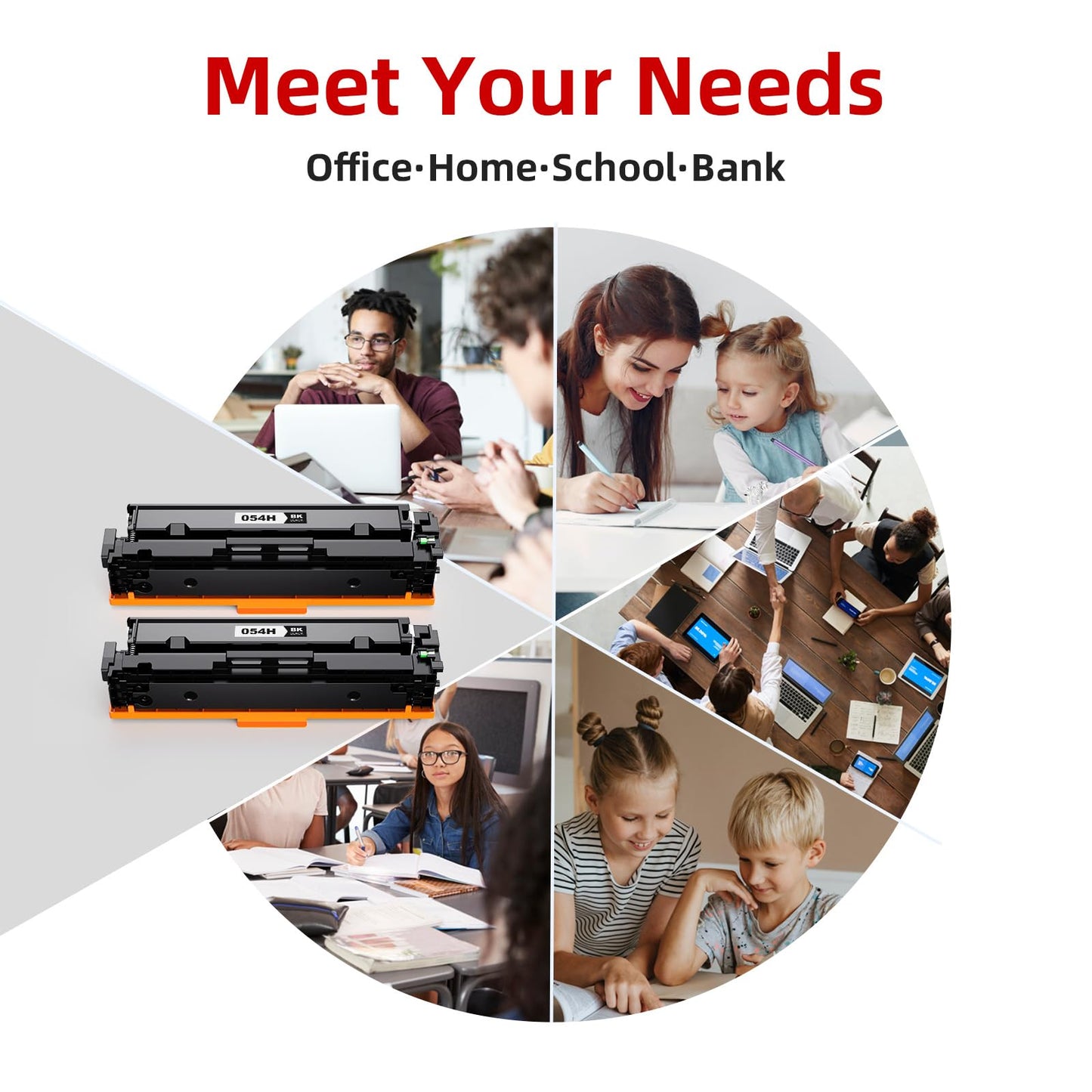 (2 Black) 054H Black Toner Cartridge, MF642cdw Toner, MF644cdw Toner Replacement for Canon 054H 054 H CRG-054 Work with Canon Color imageCLASS MF644Cdw LBP622Cdw MF641Cdw Laser Printer Toner
