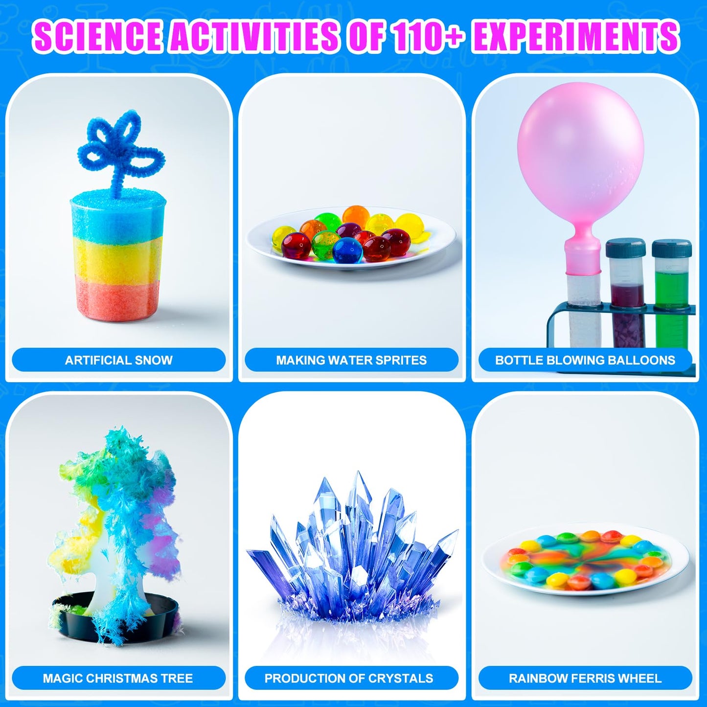 110 Lab Experiments Science Kits for Kids - STEM Projects Educational Scientific Toys for Kids 6 7 8 9 10 12 Years Old, Christmas Birthday Gifts for Boys and Girls, Learning & Education