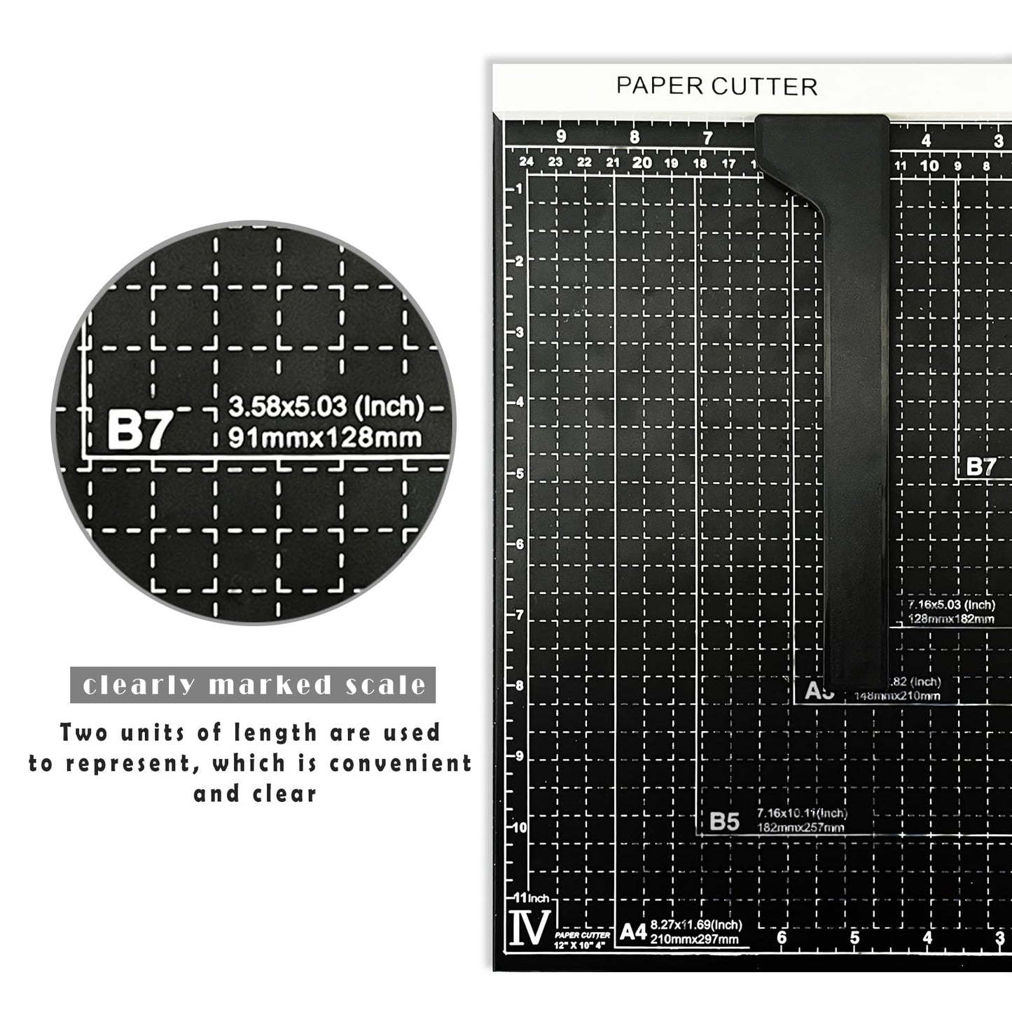EUZEUZ A4 Paper Cutter, 12 Inch Paper Trimmer, Guillotine with Safety Guard, Precision Cutting for Office, Home, Craft, Photo, Cardstock