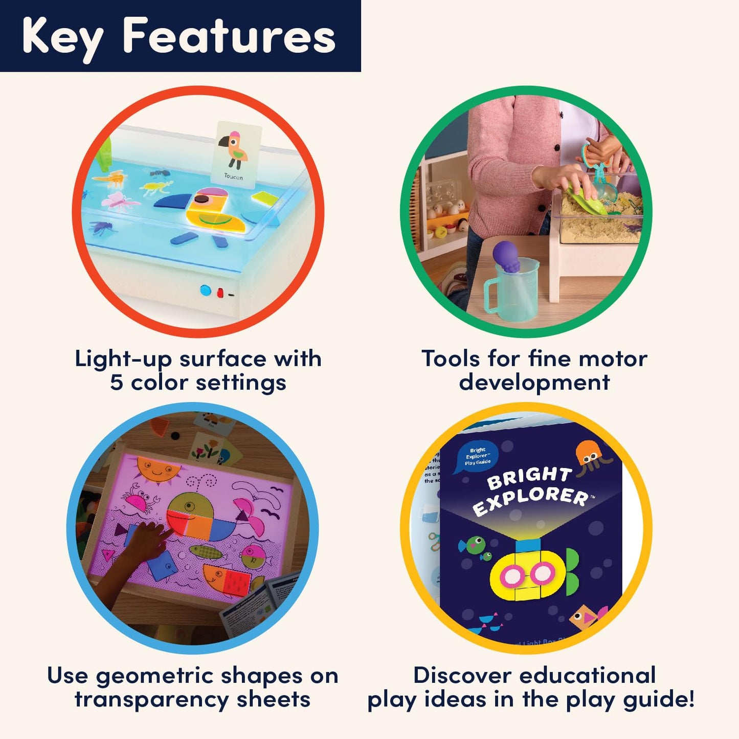 Battat Education – Tracing Light Box for Kids – Sensory Light Up Board – Educational Toys for Toddlers – Includes Double – Sided Tracing Cards – Bright Explorer