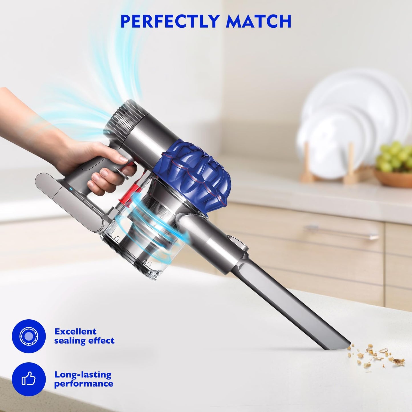Dust Bin Compatible with Dyson V6 DC58 DC59 DC62 DC72 DC74 Vacuum Cleaner A and B Interface Canister Attachment Parts, Release Bin Replacement for Dyson Cordless Vacuum Part No.965660-01, 966080-01