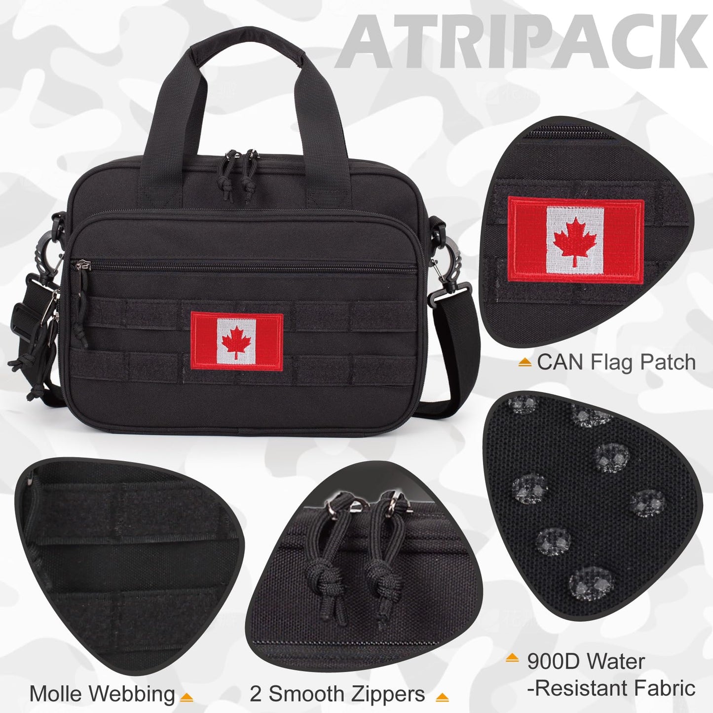 Tactical Large Bible Cover for Men,Double Layer Bibles Study Bag with Detachable Book Carrying Case, Covers for Bible Organizer with Zippered Pockets,Church Case with Handle.