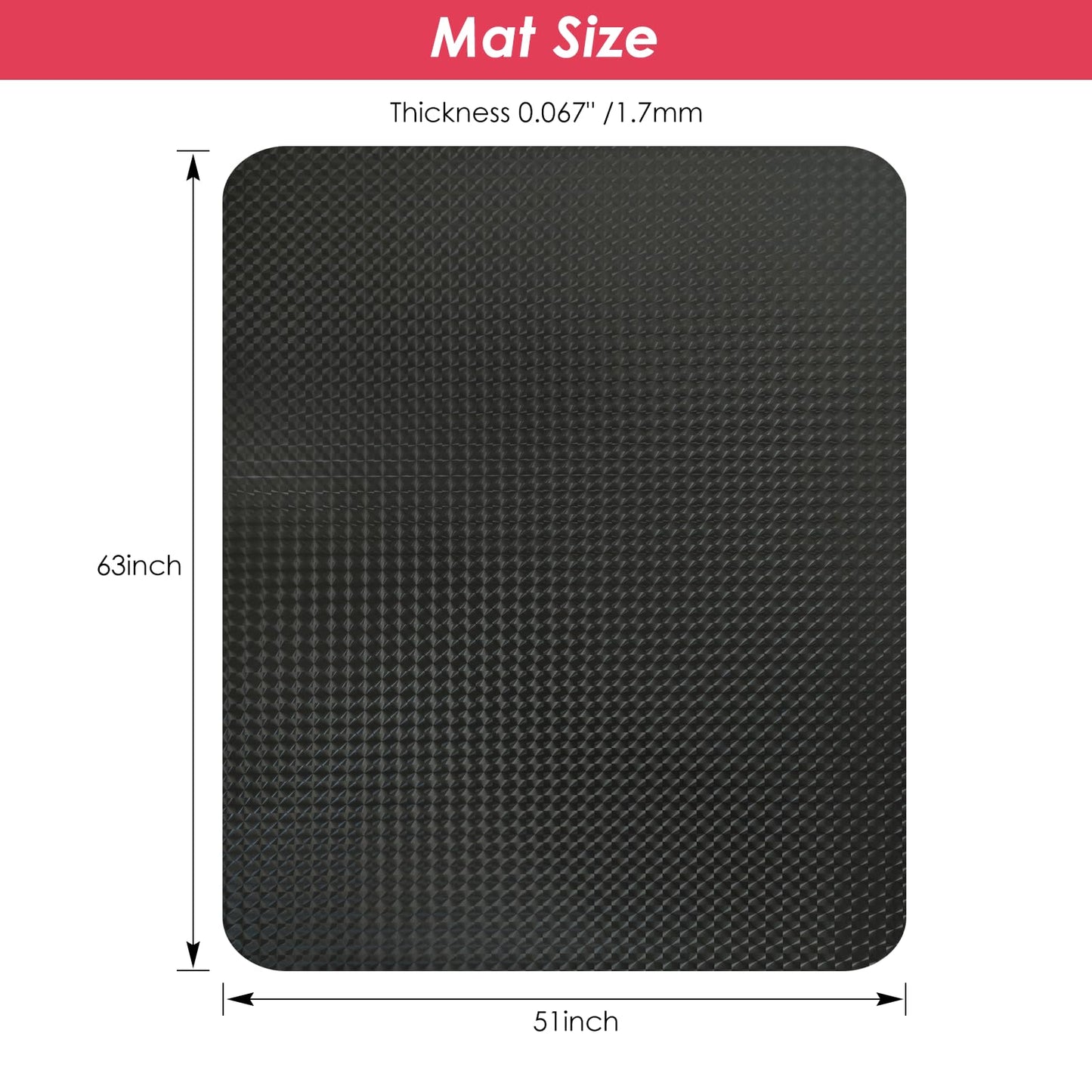 Vicwe Gaming Chair Mat for Hardwood Floor, 63"×51" Large Office Chair Mat, PVC Computer Chair Mat, Easy Glide, Floor Protector for Rolling Chair-Black
