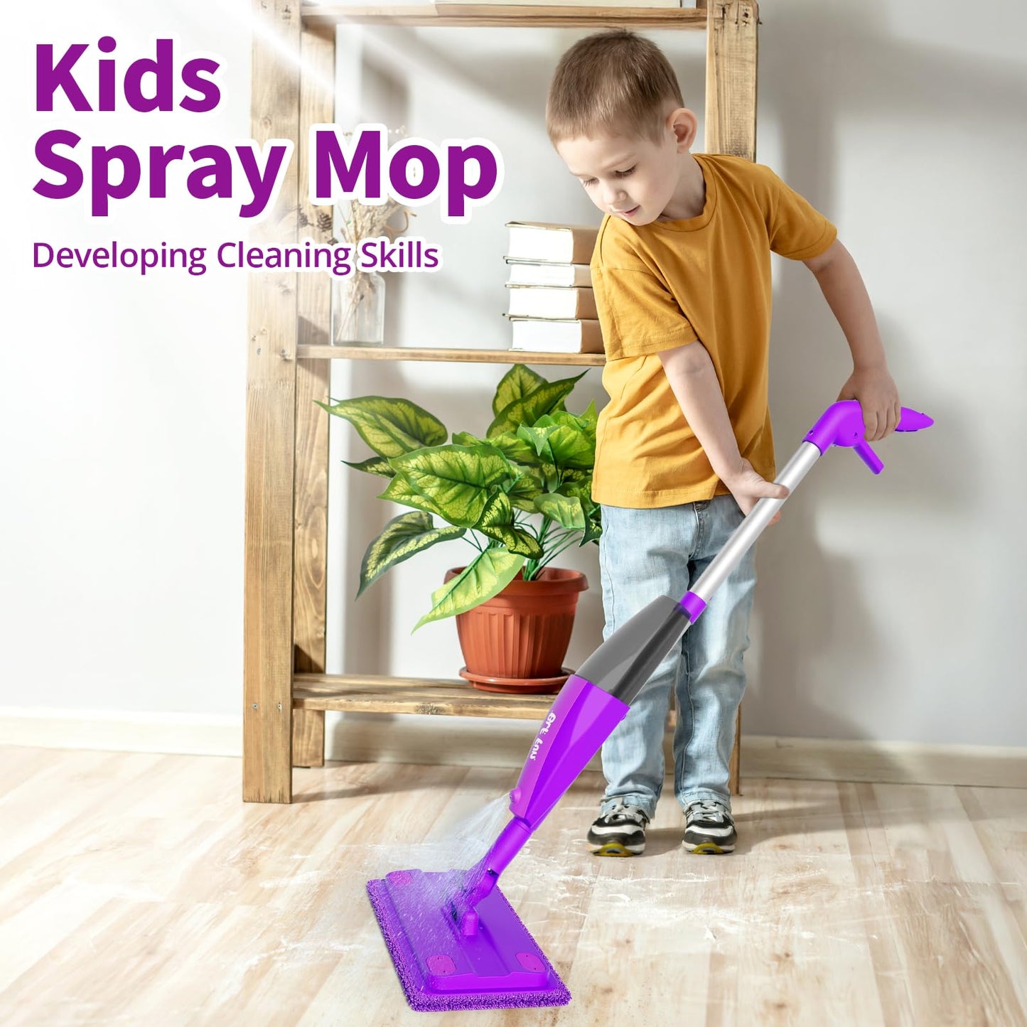 lisfiva Pretend Play Spray Mop for Floors Toddler Housekeeping Cleaning Set for Aged 3+, Kid Toddler Montessori Toys for 3 4 5 6 Year Old Boys, 3 4 5 6 7 8 Year Old Girl Gifts Ideas