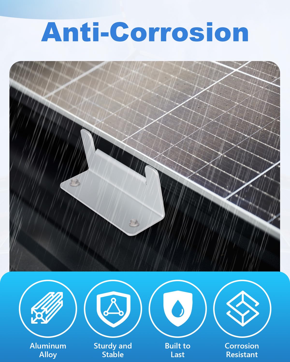Mixiflor 16 Units Solar Panel Mounting Brackets, Lightweight Anti-Corrosion Solar Panel Z Brackets, Solar Panel Mounts for RVs, Trailers, Boats, Yachts, Wall and Other Off Gird Roof, Sliver