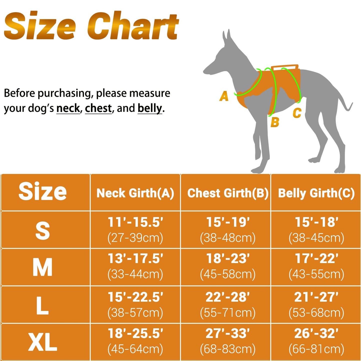 BELPRO Escape Proof Dog Harness, Multi-Use Support Dog Vest, No Pull Reflective Adjustable Pet Vest with Padded Handle, Dog Walking Harness for Big/Active Dogs (Orange,M)