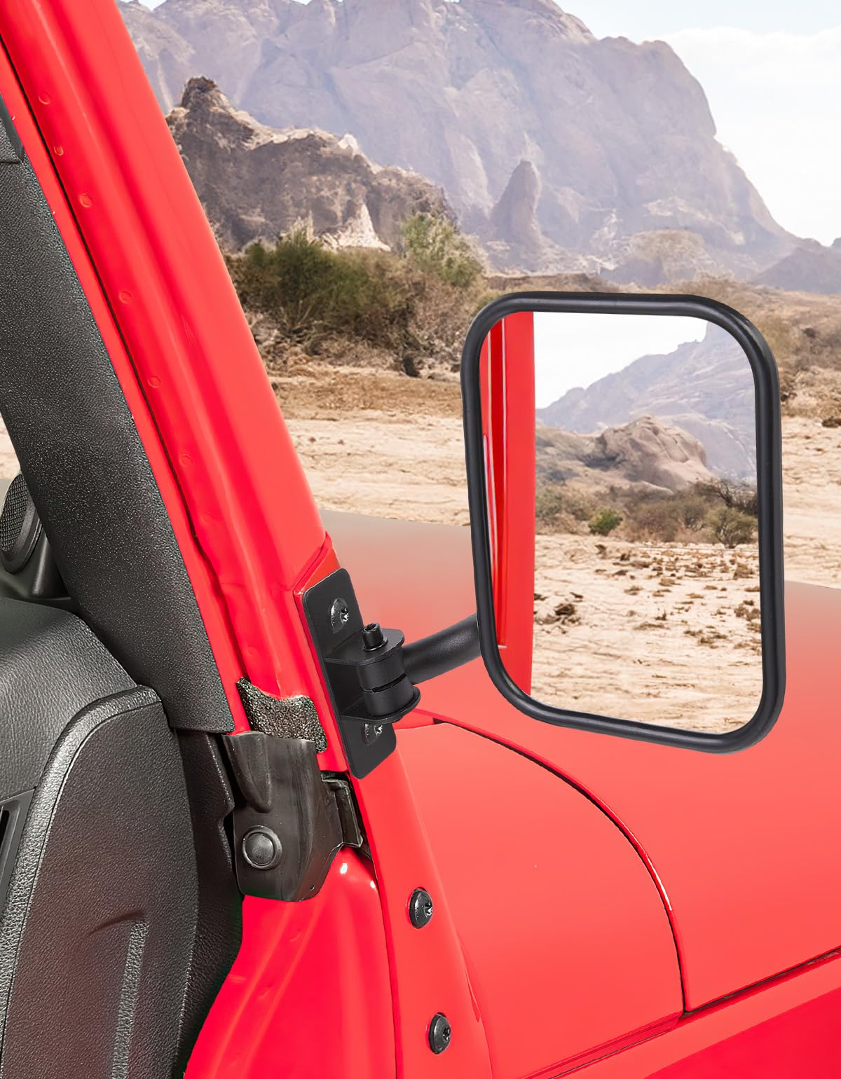 JOYTUTUS Mirrors Doors Off Compatible with Wrangler TJ JK JKU 1997-2018, Easy-Install Side View Mirrors, No Vibration & Wobble, Does Not Fit on Doors