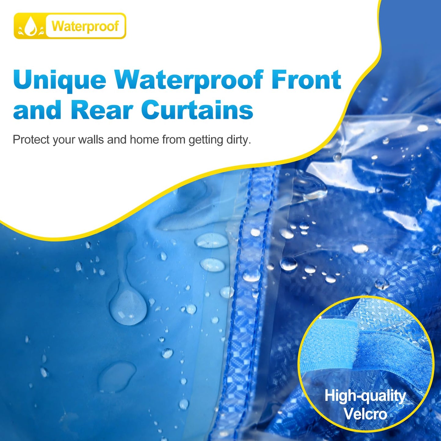 Split Air Conditioning Cleaning Waterproof Cover Bag with Drain Outlet and Two Sides Support Plates Dust Washing Clean Protector Bag Wall Mounted AC Large Size Service Bag with Water Pipe