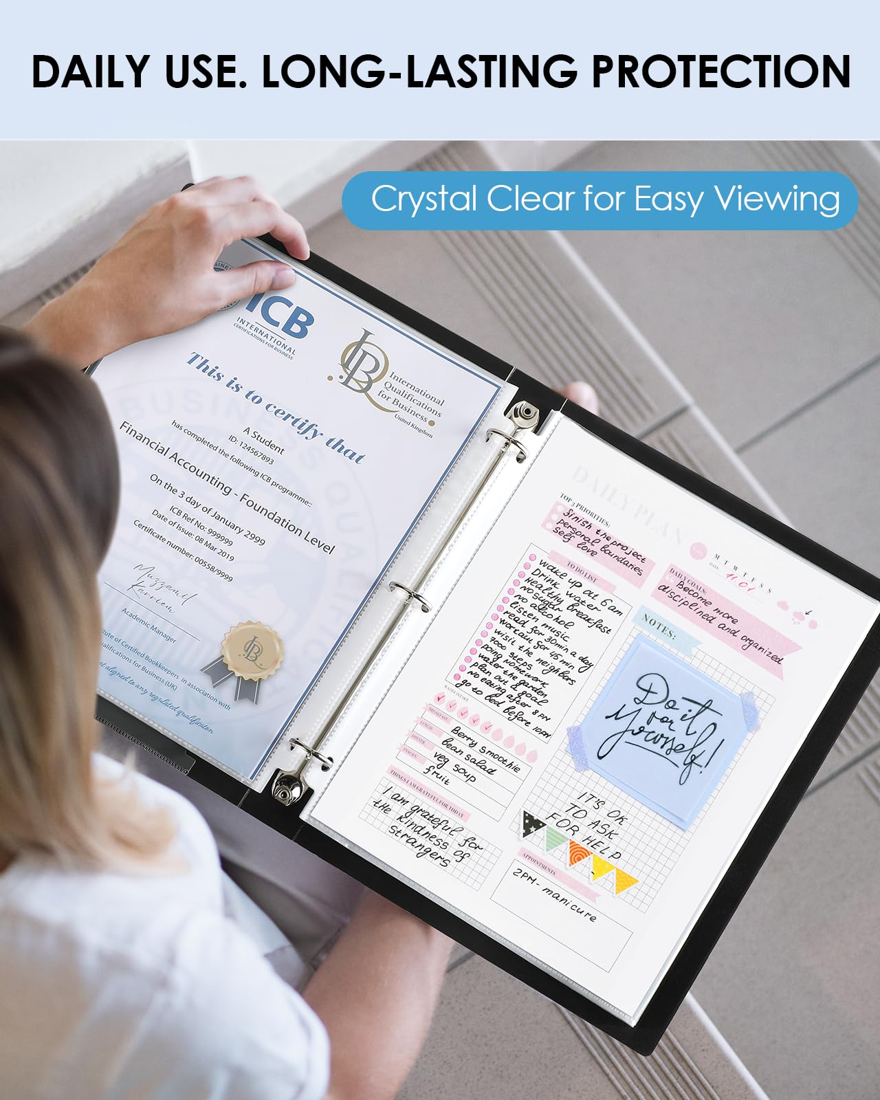 KTRIO Sheet Protectors for 3 Ring Binder 500 Pack, Clear Page Protectors 8.5 x 11, Plastic Binder Sleeves for Paper, Top Loading, Office Home School