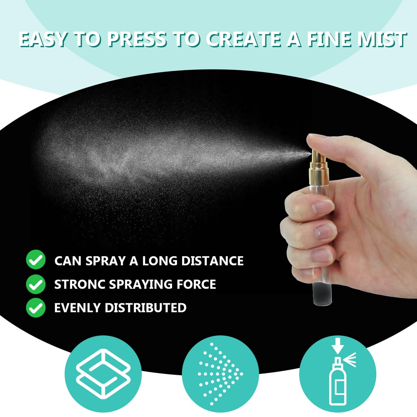 75 Pcs Mini Spray Bottles 10 ml Clear Glass Perfume Bottles Refillable Fine Mist Perfume Atomizer Portable Empty Sample Containers for Cleaning, Essential Oils, Travel