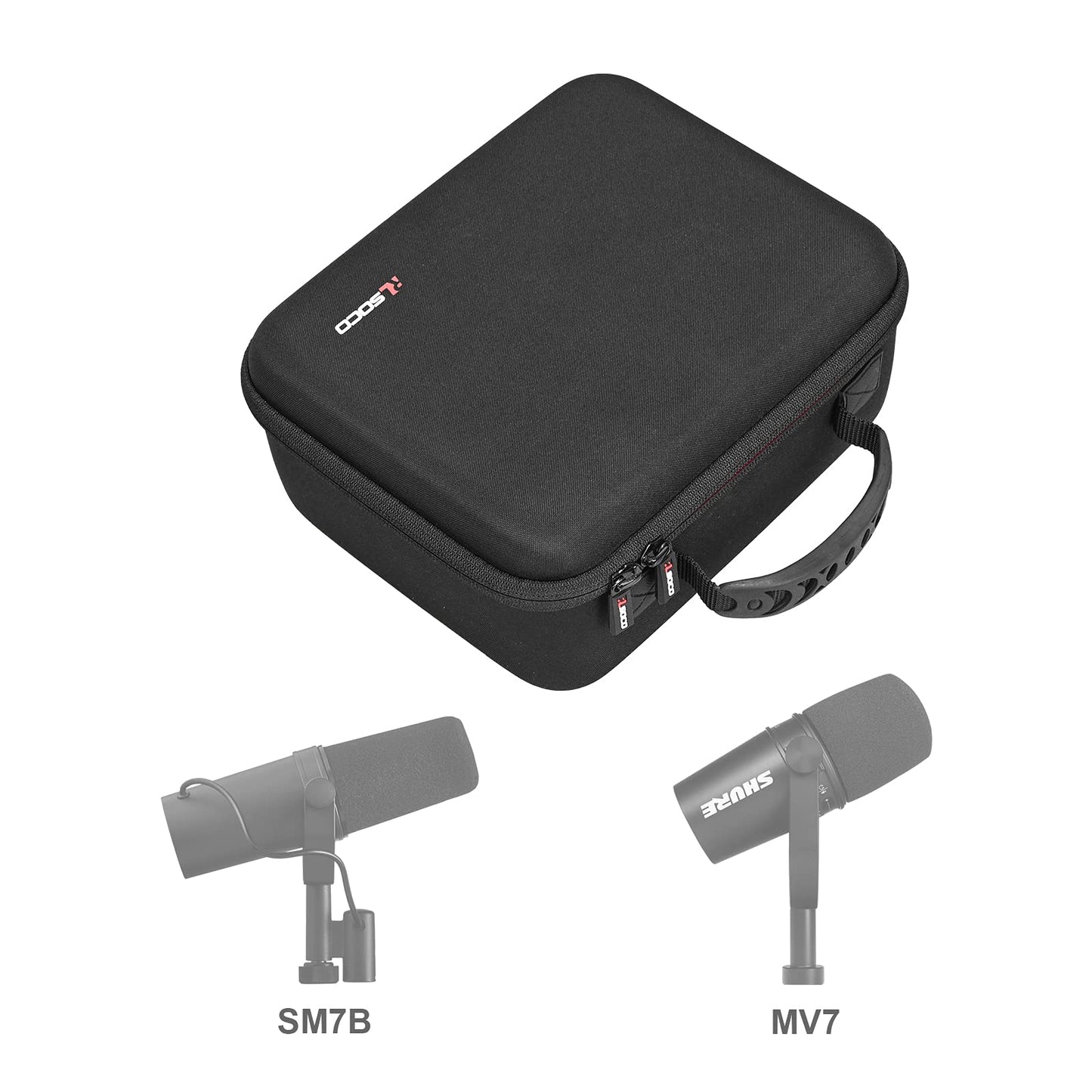 RLSOCO Case Compatible with Shure MV7+/MV7X/MV7i/MV7/MV6/SM7B/SM7dB Podcast Microphone, Hard Carrying Case, Dust & Water-Resistant - Black (Case Only)