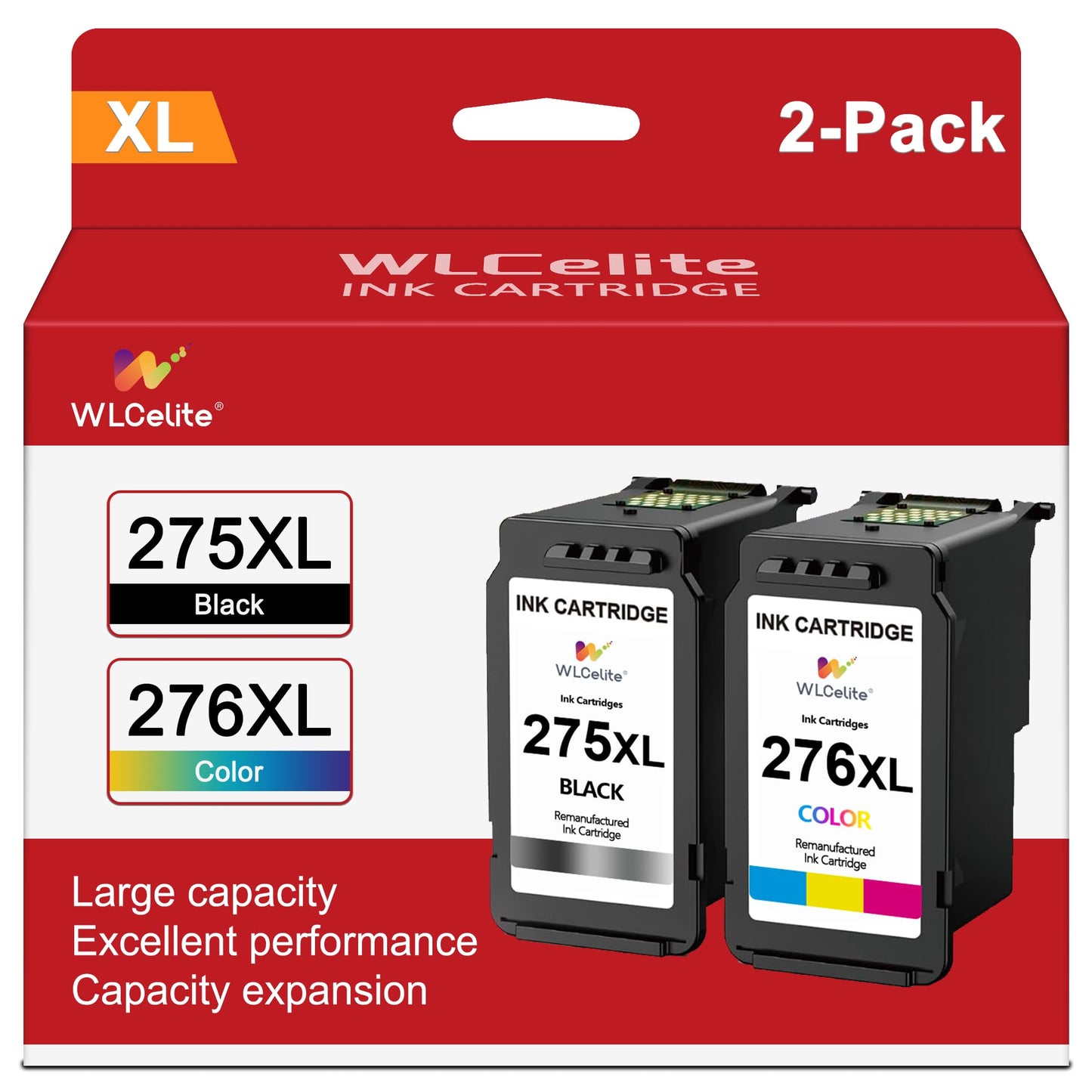 PG-275XL CL-276XL Ink Cartridges 2 Pack High Yield Replacement for Canon 275XL 276XL Ink TS3500 TS3520 TS3522 TS3720 TS3722 TR4700 TR4720 TR4722 Printer (Black, Tri-Color)