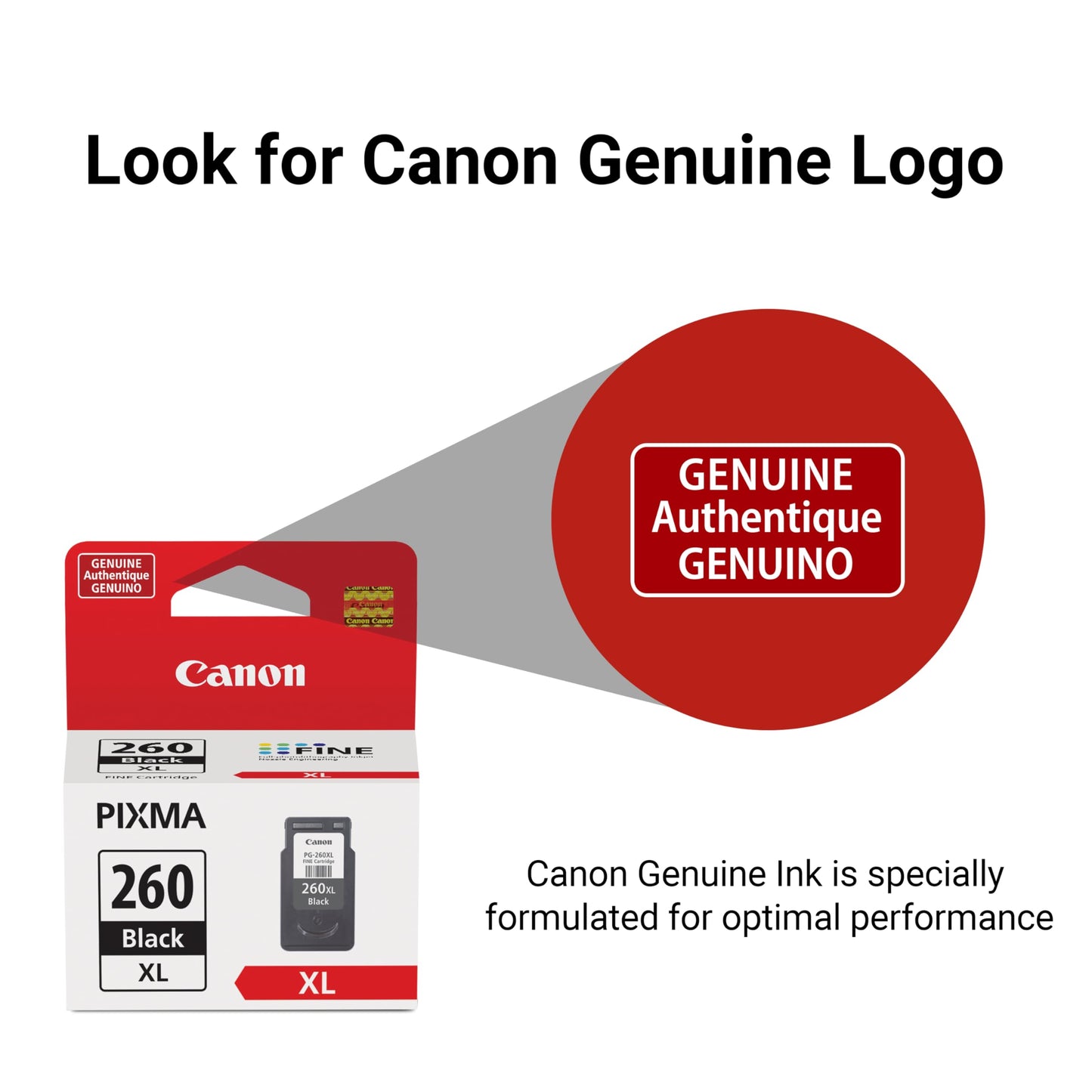 Canon Genuine PG-260XL Black Ink Cartridge