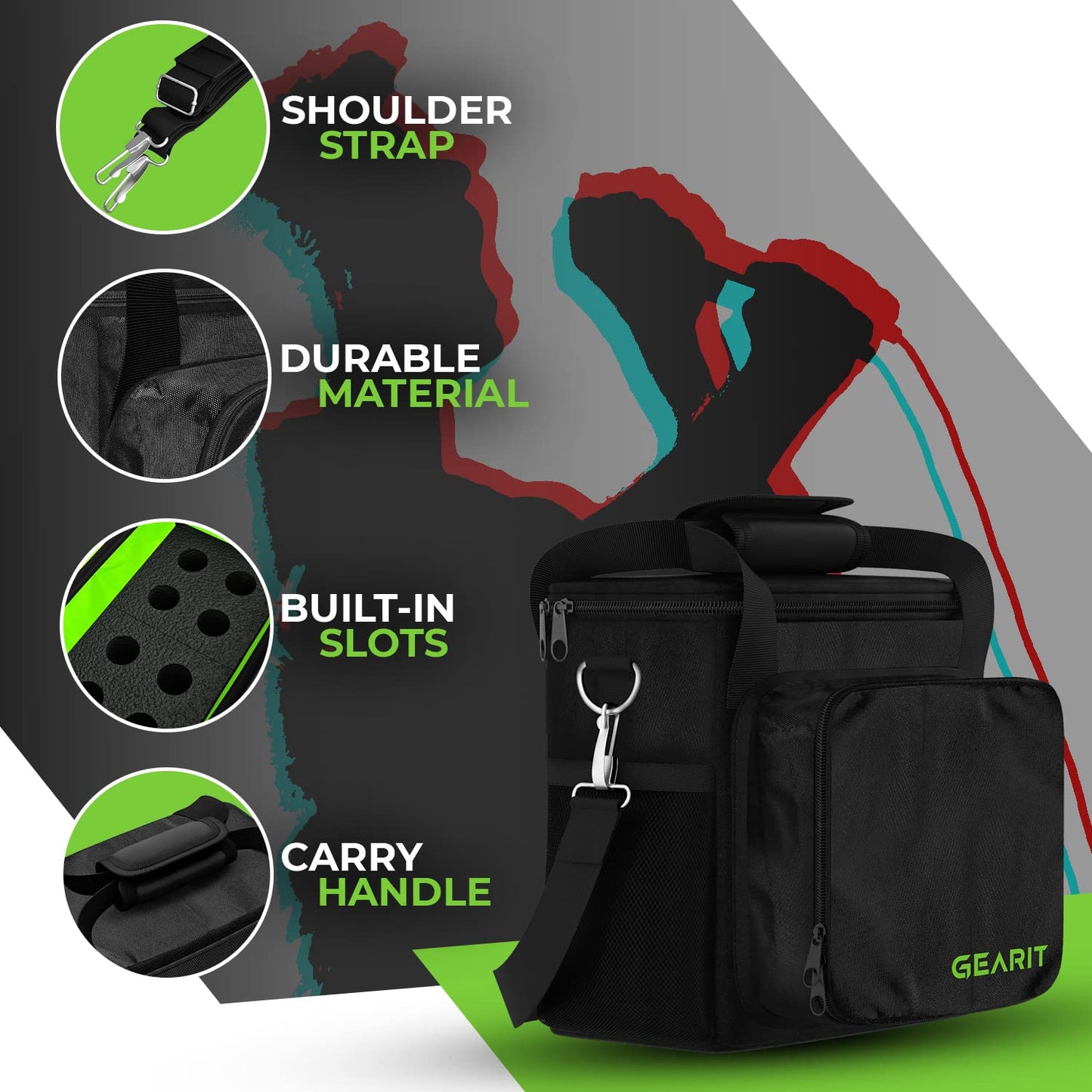 GEARit Padded Softcase for 8 Microphones and Accessories (mics not Included)