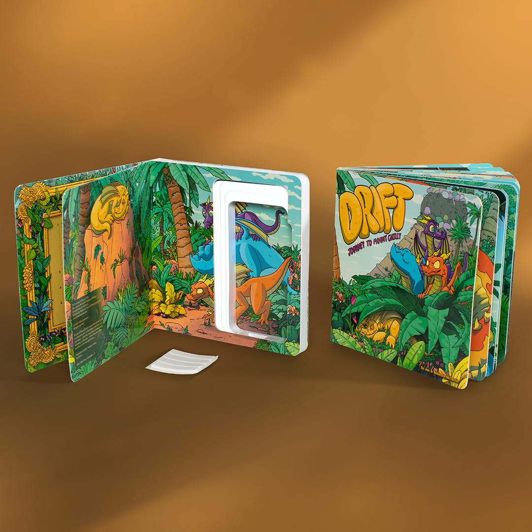The Drift Hideaway Book Set | One Hidden Phone Compartment Book & One Dragon Childrens Board Book | Baby Shower Gift for Modern Parents